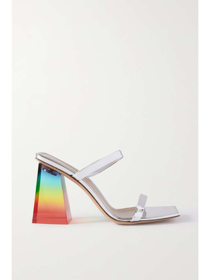 Gianvito Rossi 85 Metallic Leather Sandals