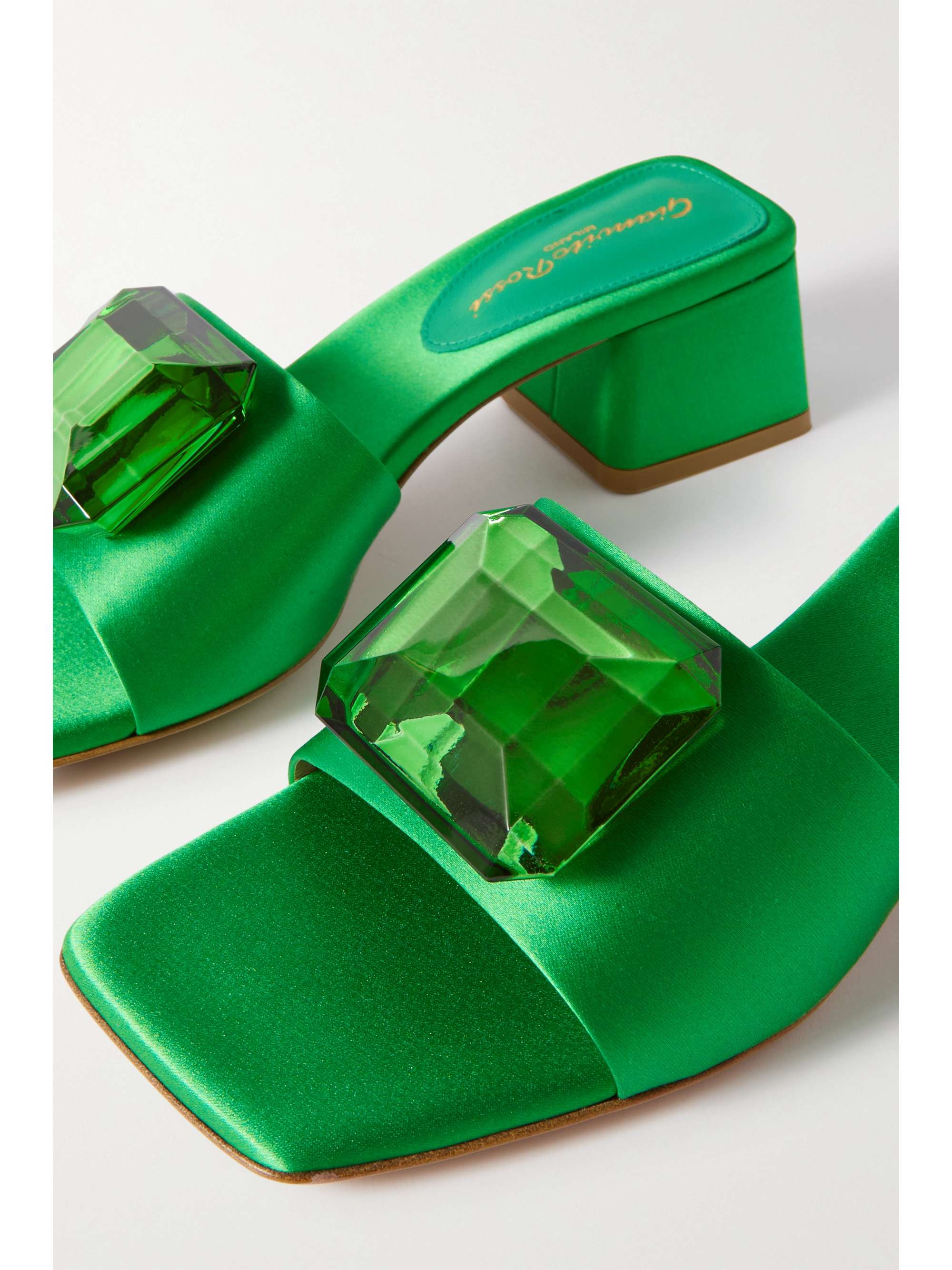 GIANVITO ROSSI Jaipur 45 embellished satin mules