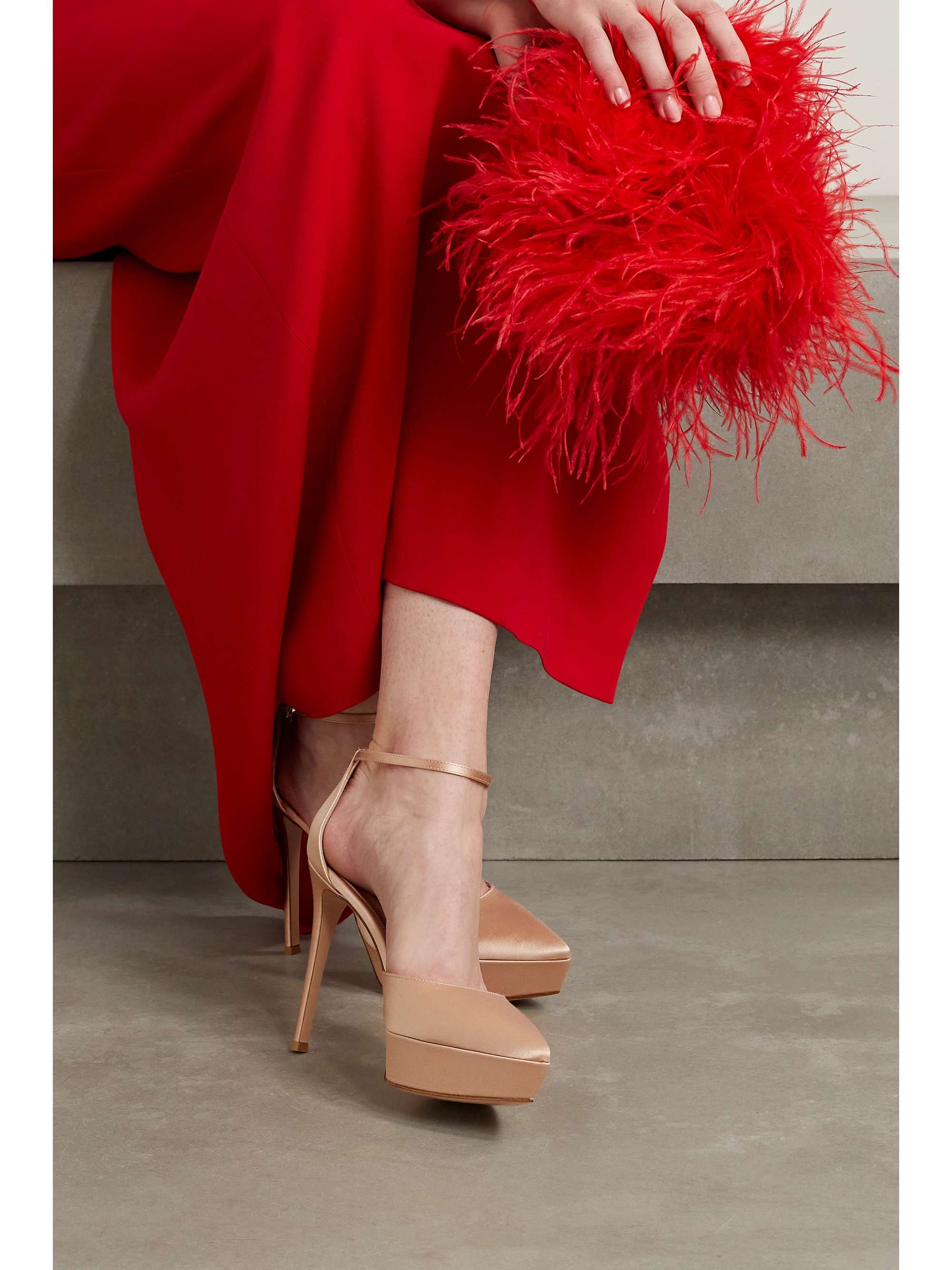 GIANVITO ROSSI Raso 85mm satin platform pumps