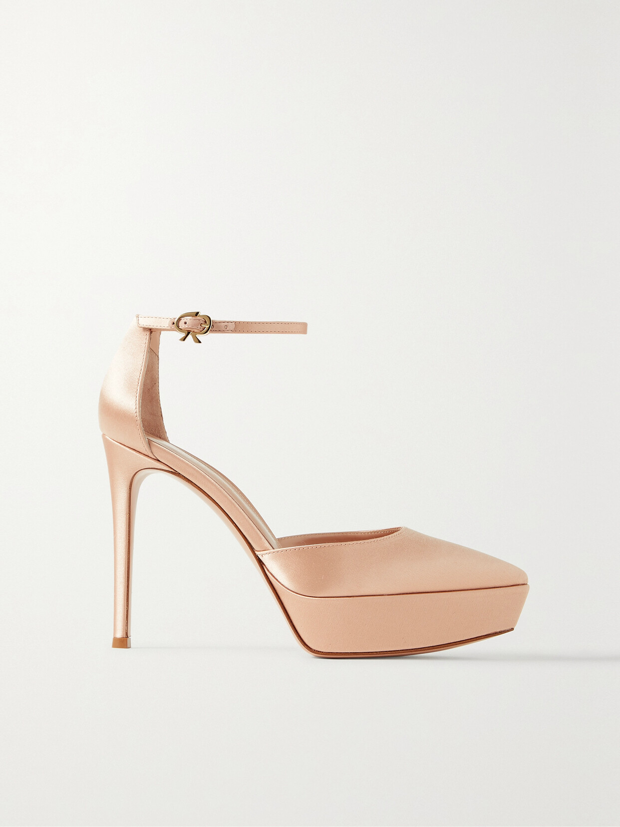 Gianvito Rossi - Raso 85mm Satin Platform Pumps - Neutrals