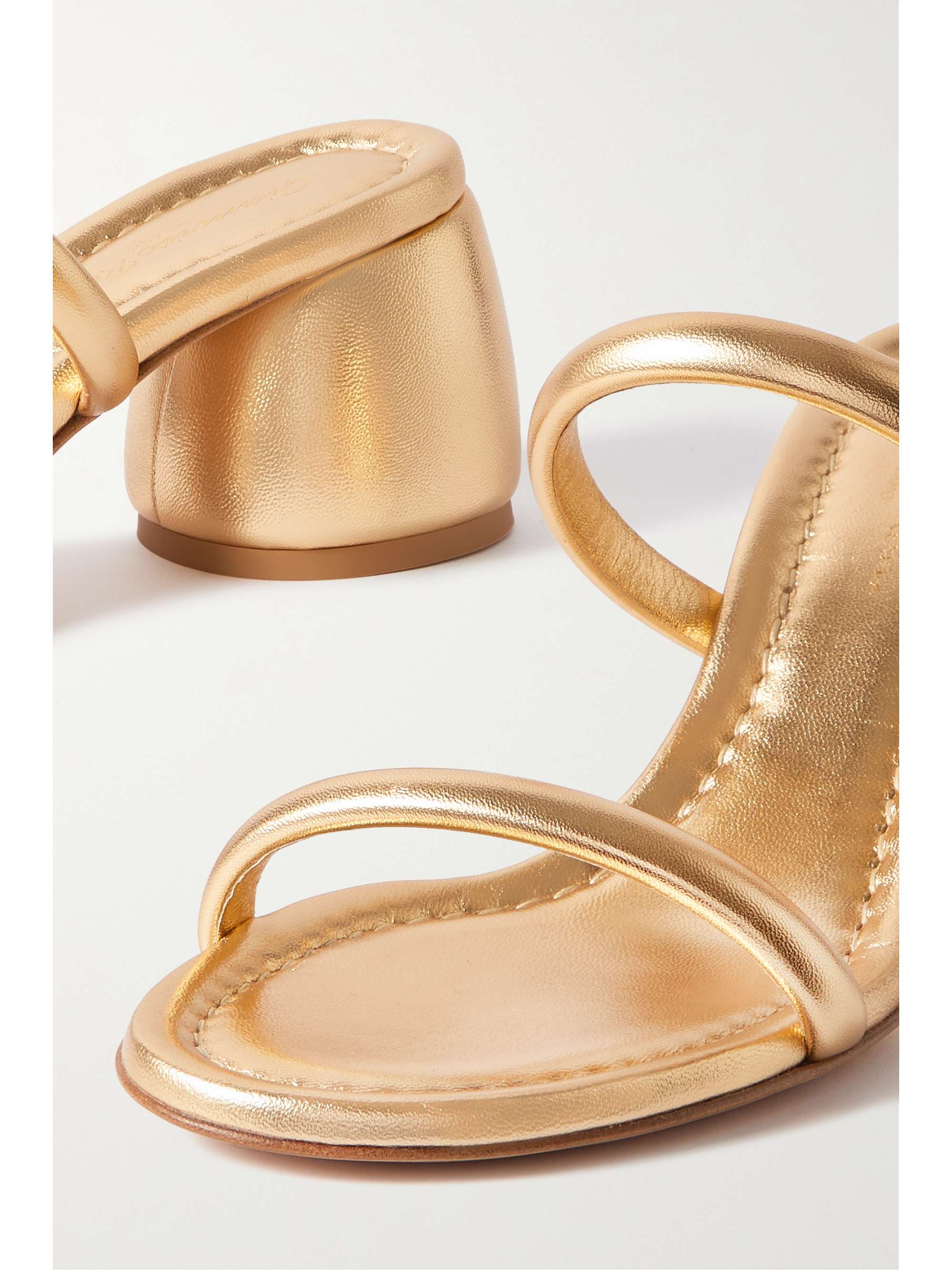 GIANVITO ROSSI 60 metallic leather mules