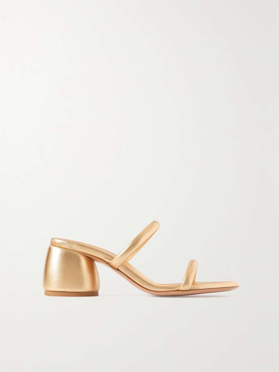 net-a-porter.com | Metallic leather mules