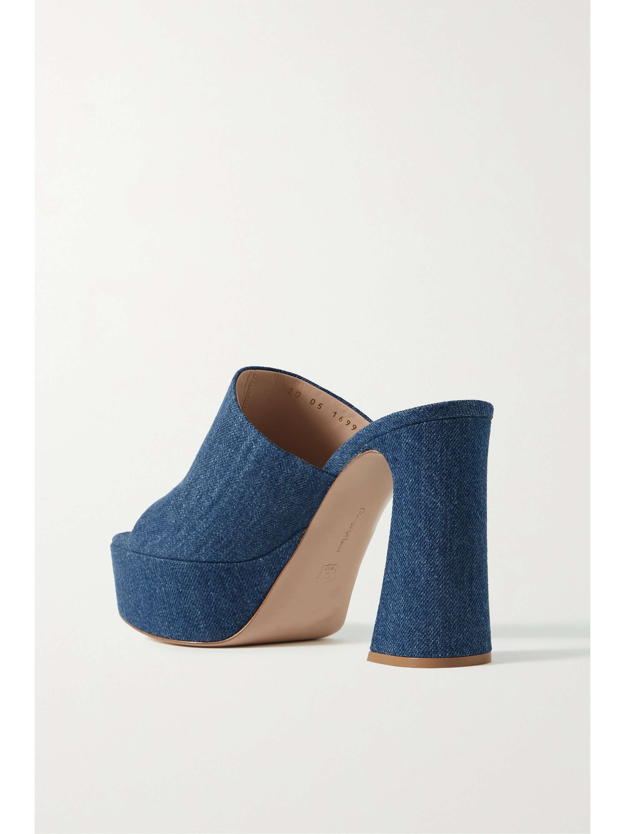 GIANVITO ROSSI Holly 70 denim platform mules