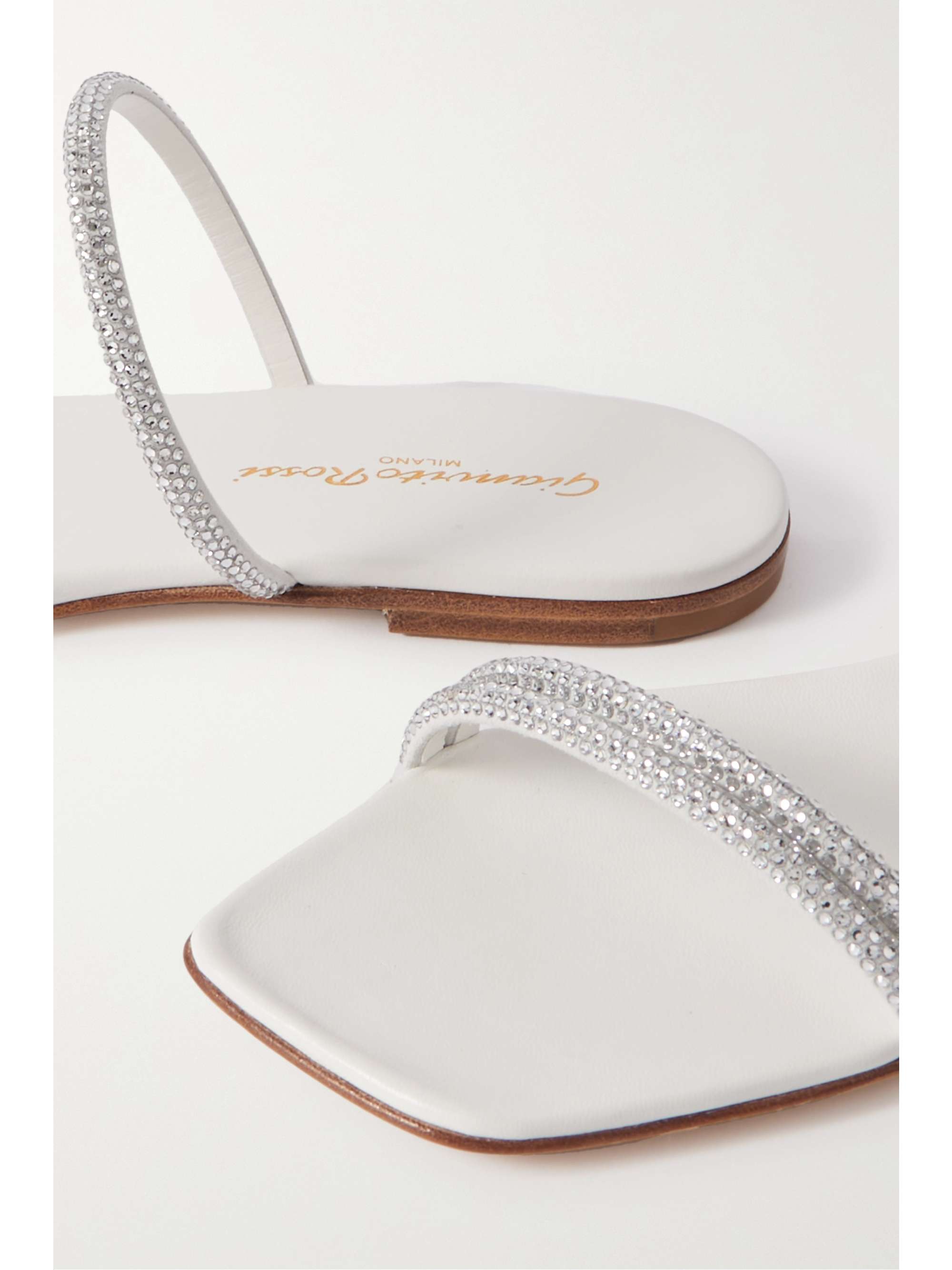 GIANVITO ROSSI Cannes crystal-embellished suede slides