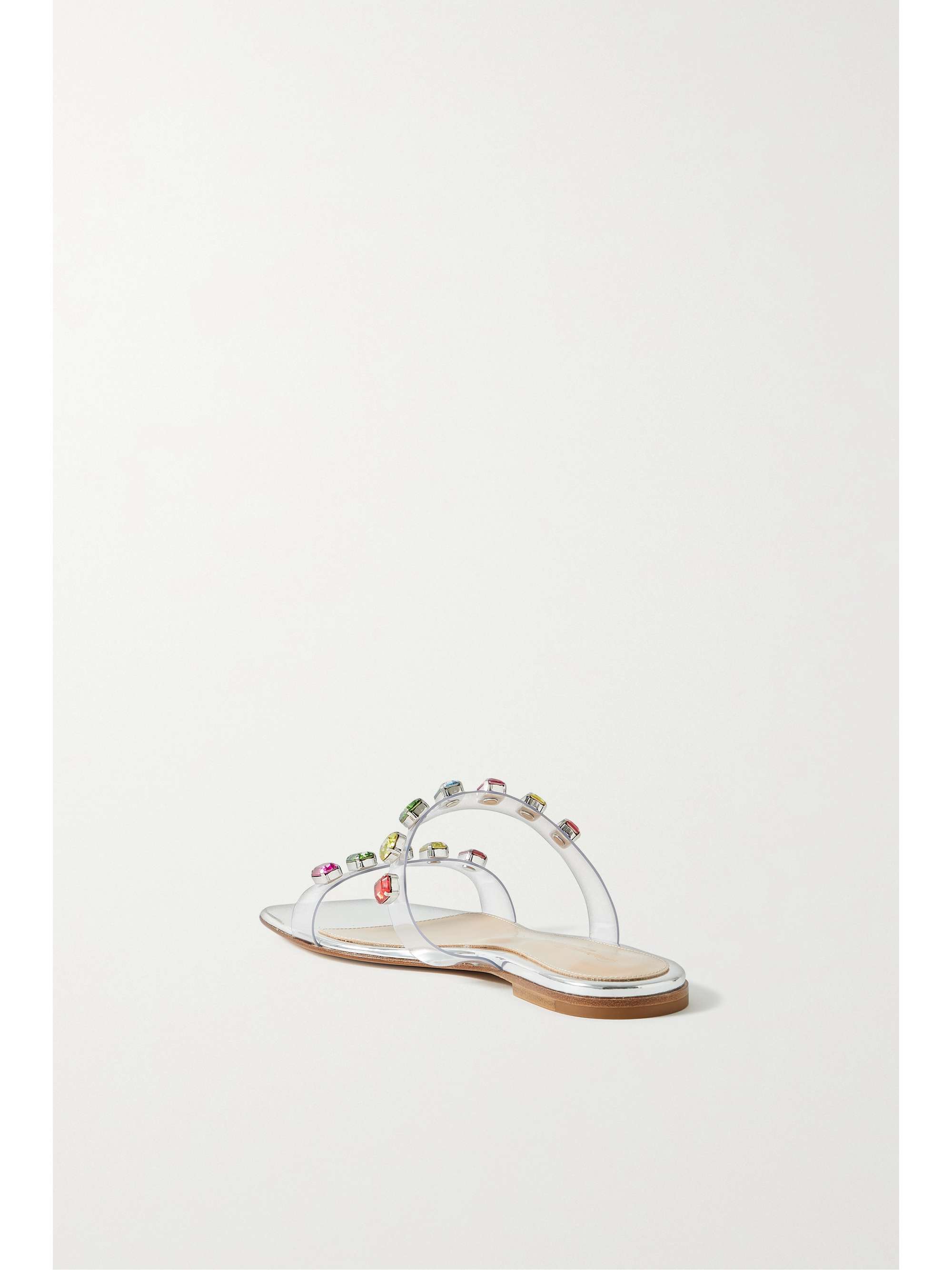 GIANVITO ROSSI Crystal-embellished PVC slides