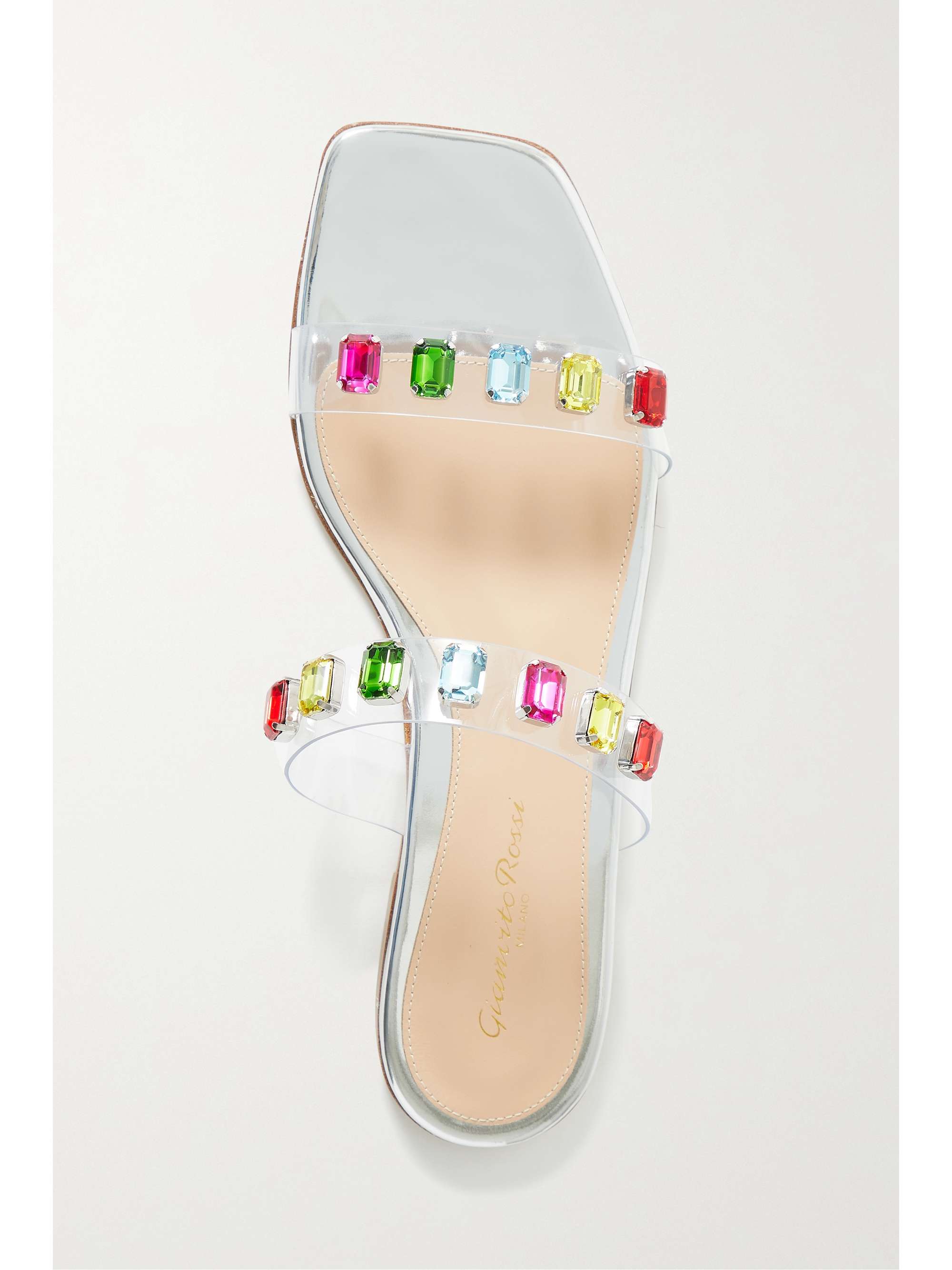 GIANVITO ROSSI Crystal-embellished PVC slides