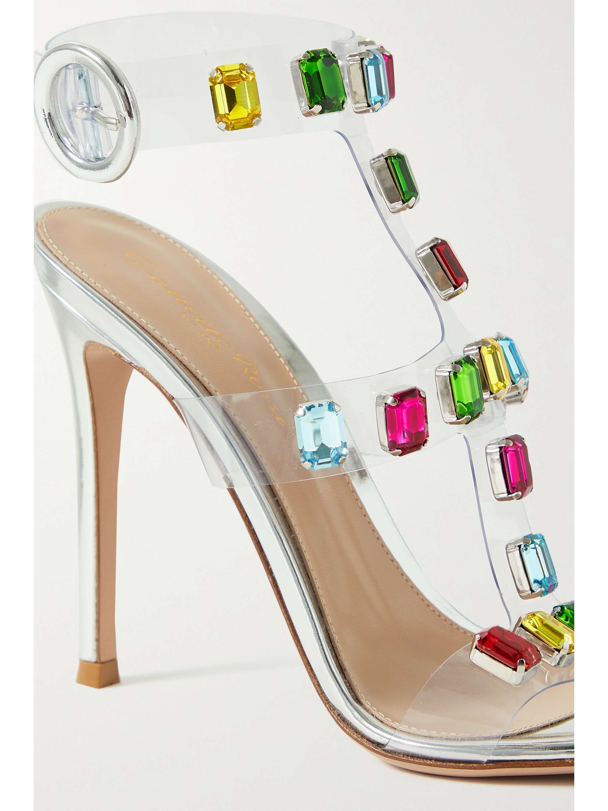 GIANVITO ROSSI 105 crystal-embellished PVC sandals