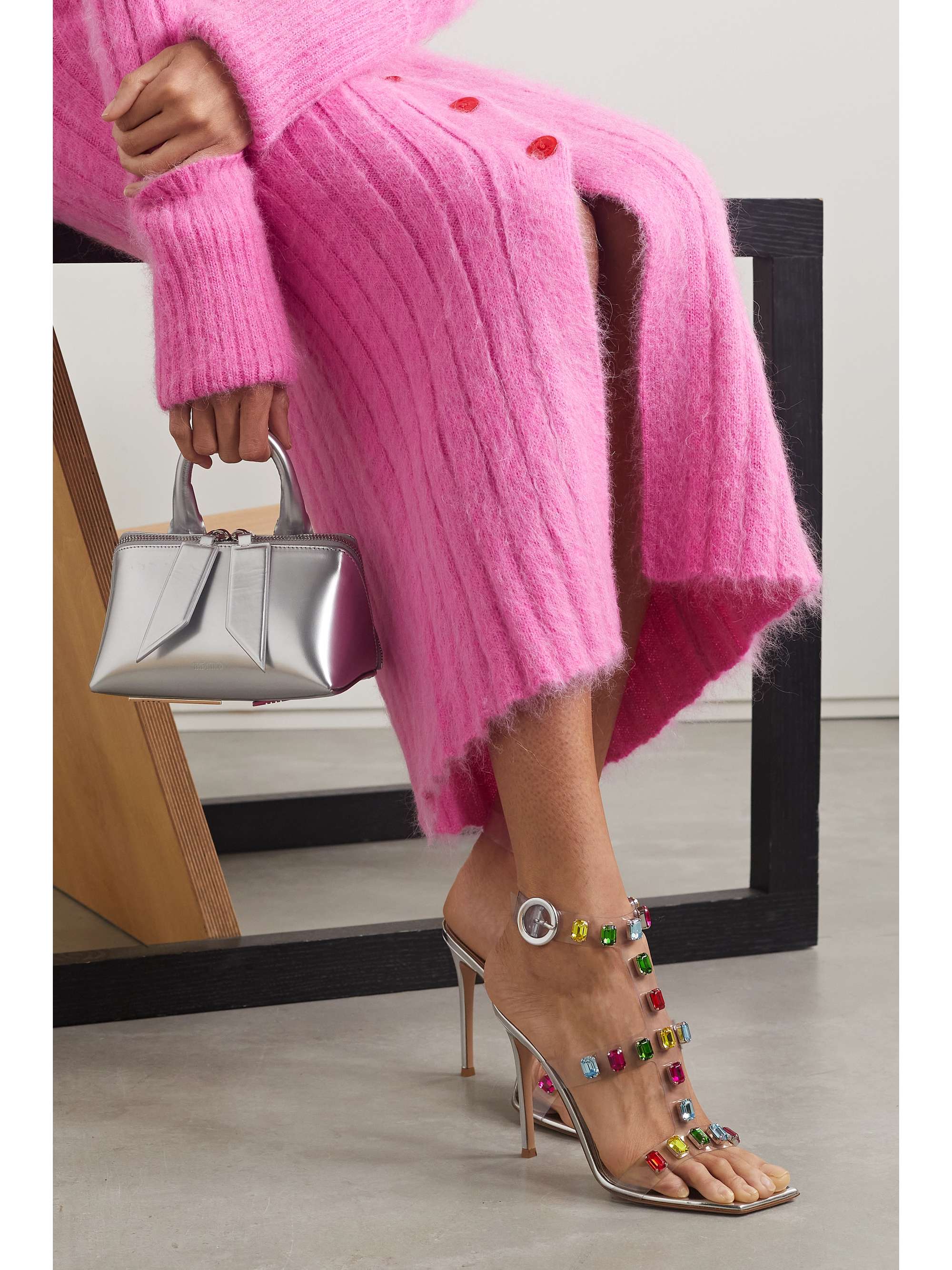 GIANVITO ROSSI 105 crystal-embellished PVC sandals
