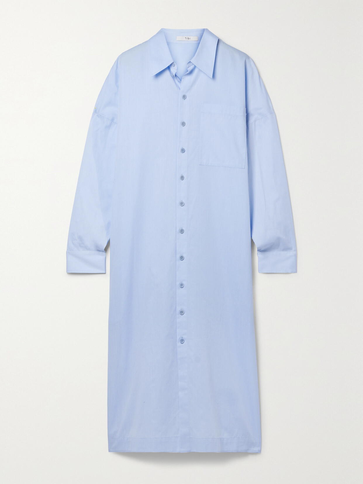 Tibi - Cotton-poplin Midi Shirt Dress - Blue