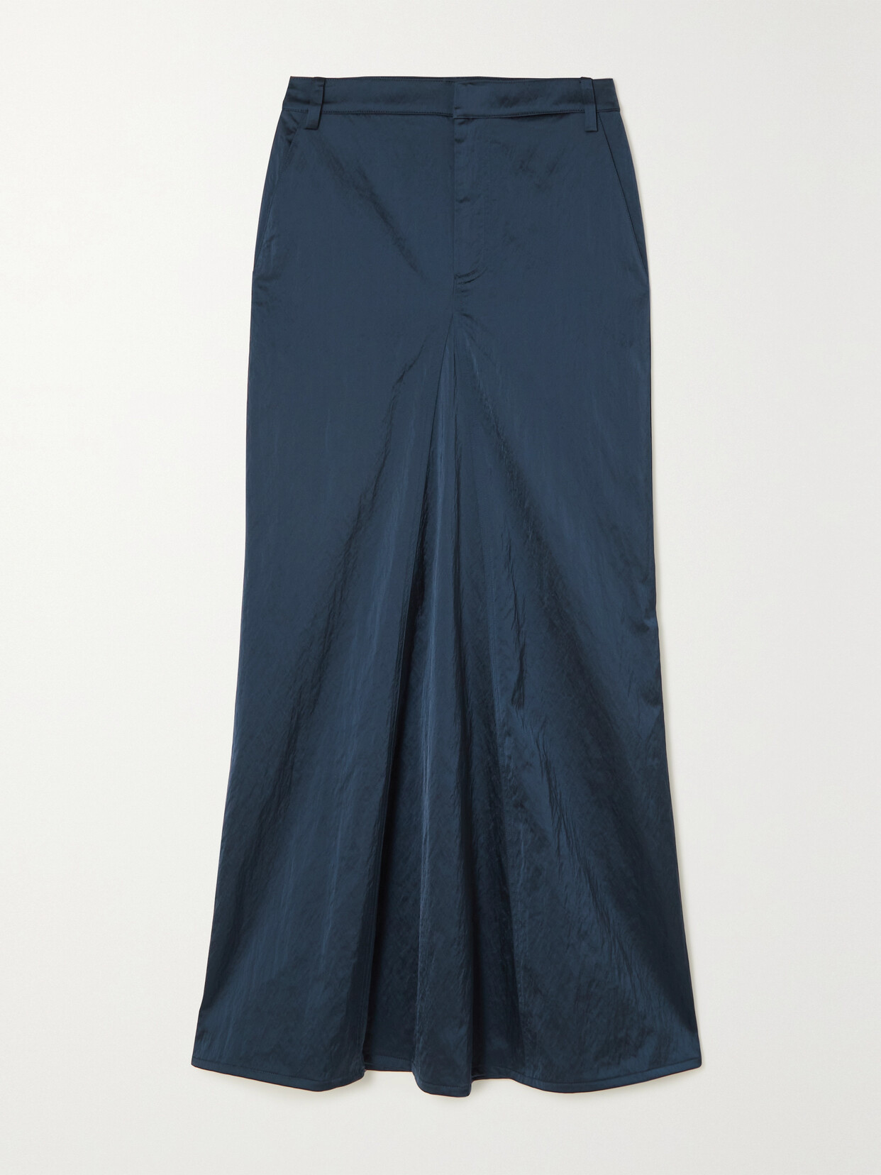 Tibi - Crinkled-satin Maxi Skirt - Blue