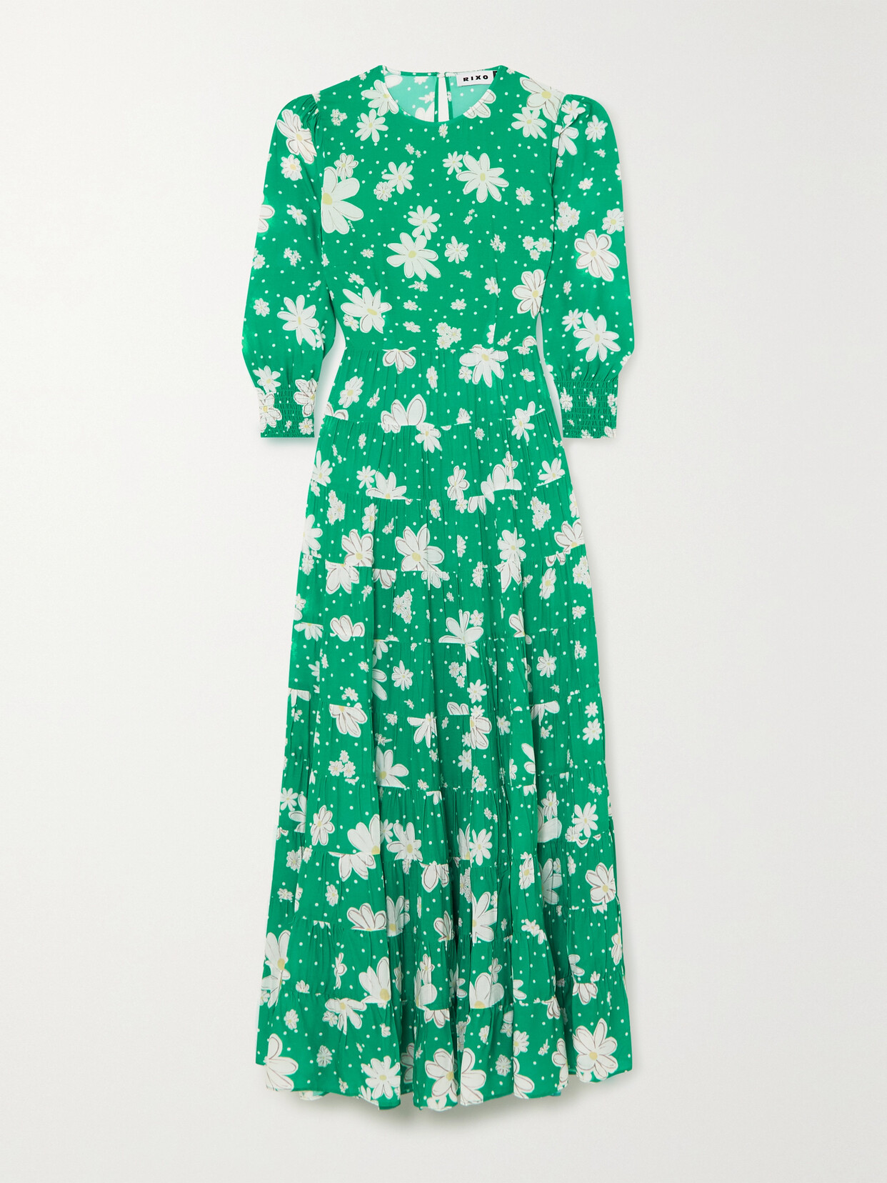 RIXO - Kristen Tiered Floral-print Voile Maxi Dress - Green