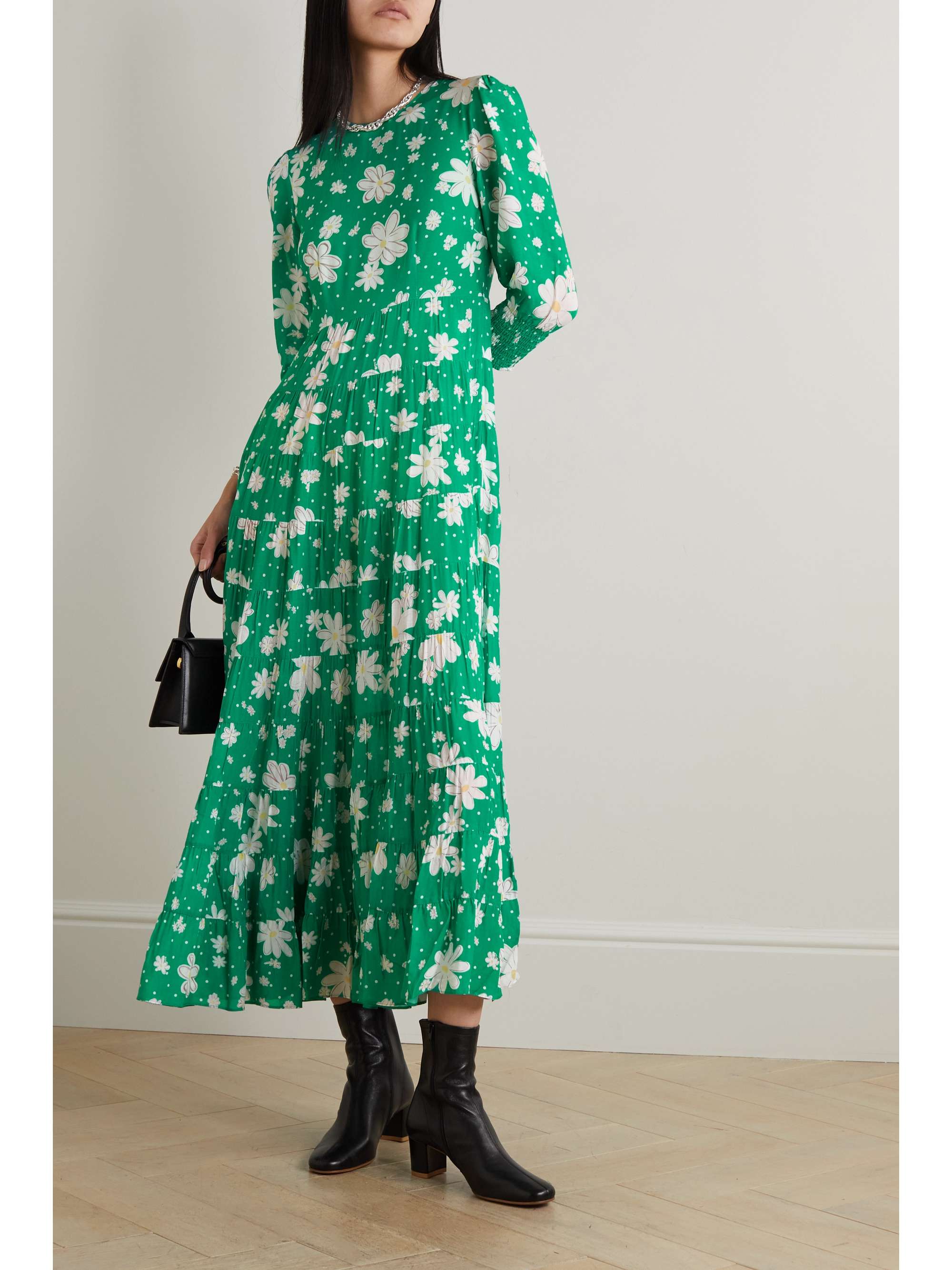 RIXO Kristen tiered floral-print voile maxi dress