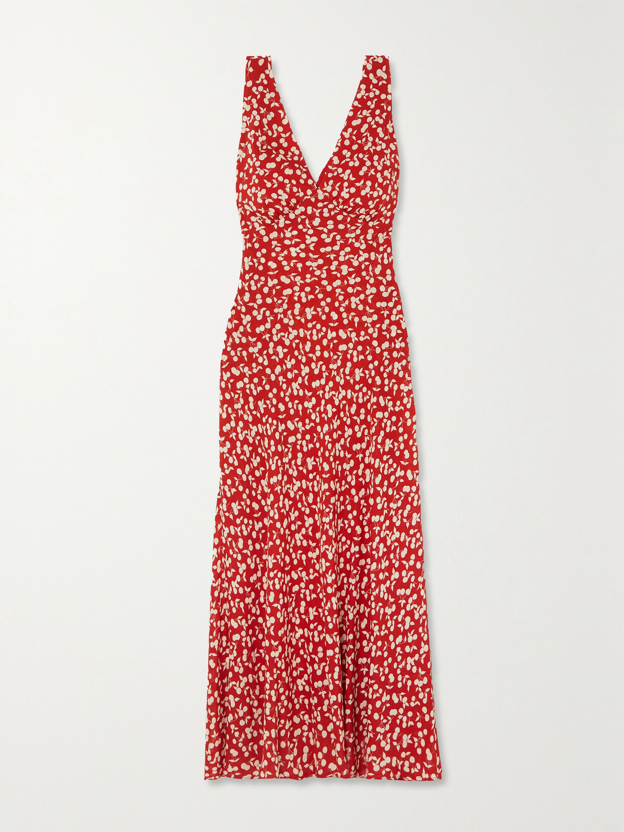 RIXO - Sandrine Printed Woven Midi Dress - Red