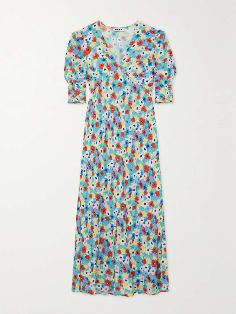 Rixo Zadie Floral-print Woven Midi Dress