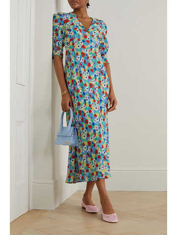 RIXO Zadie floral-print woven midi dress