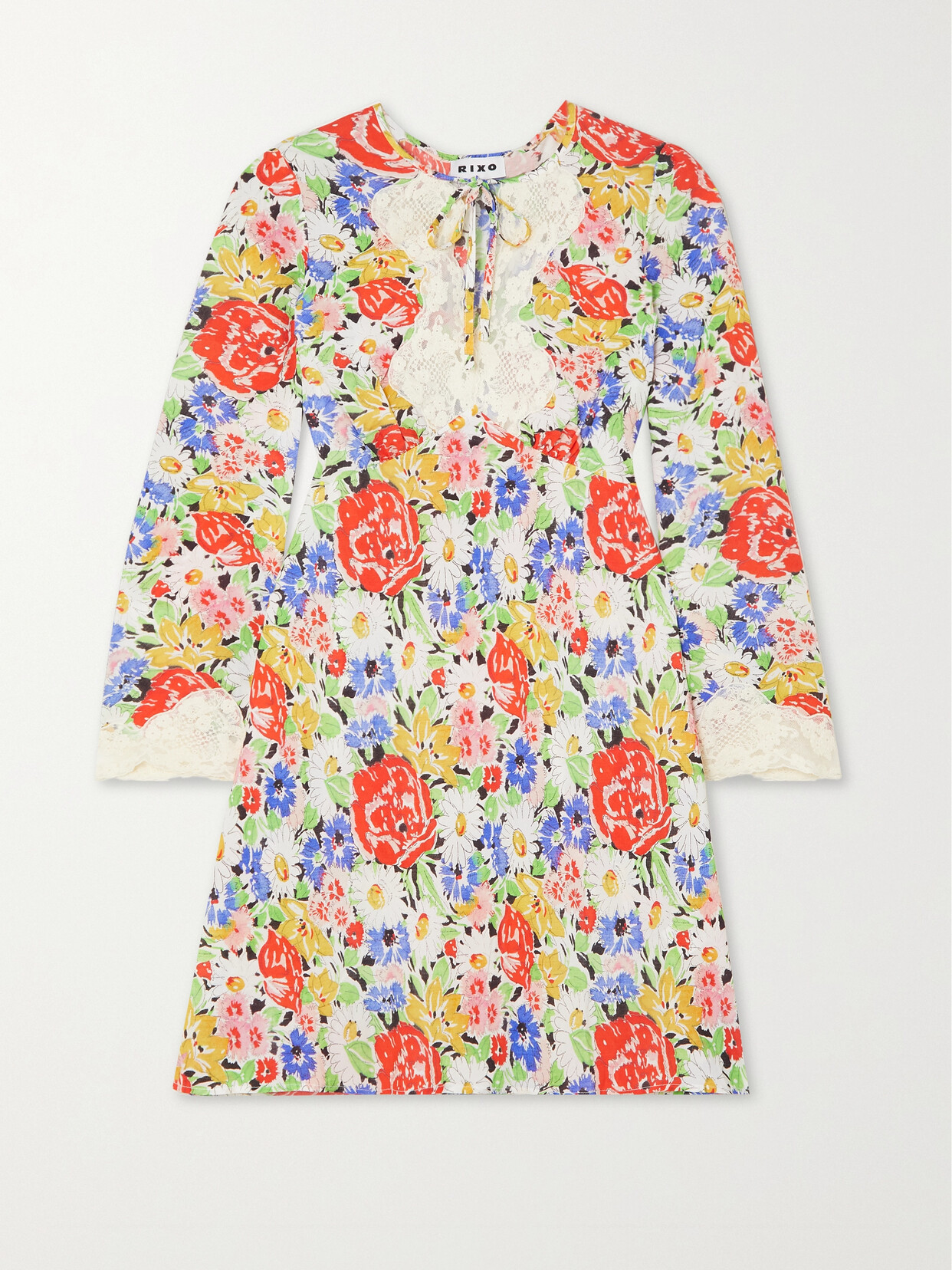 Rixo London Abrielle Floral Minidress In Multicoloured