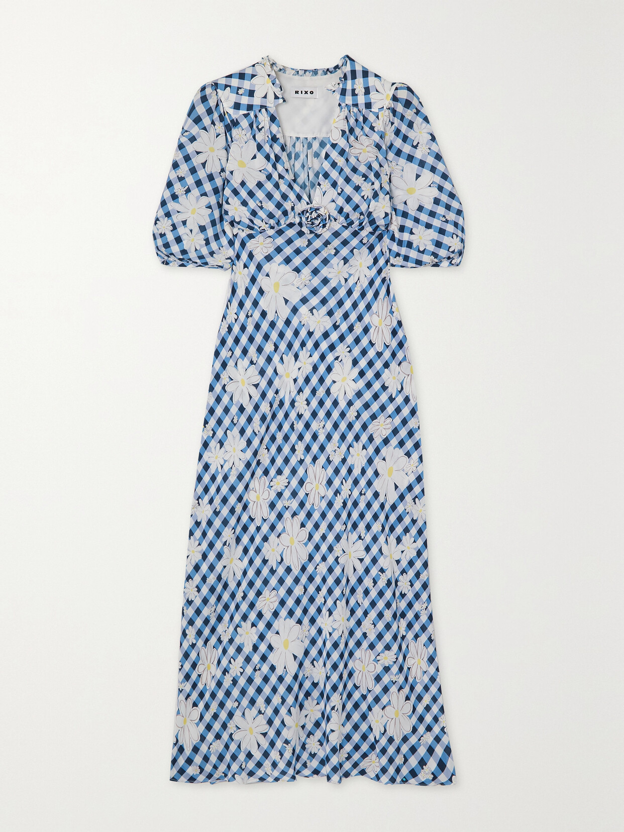 RIXO - Nicolette Printed Woven Midi Dress - Blue