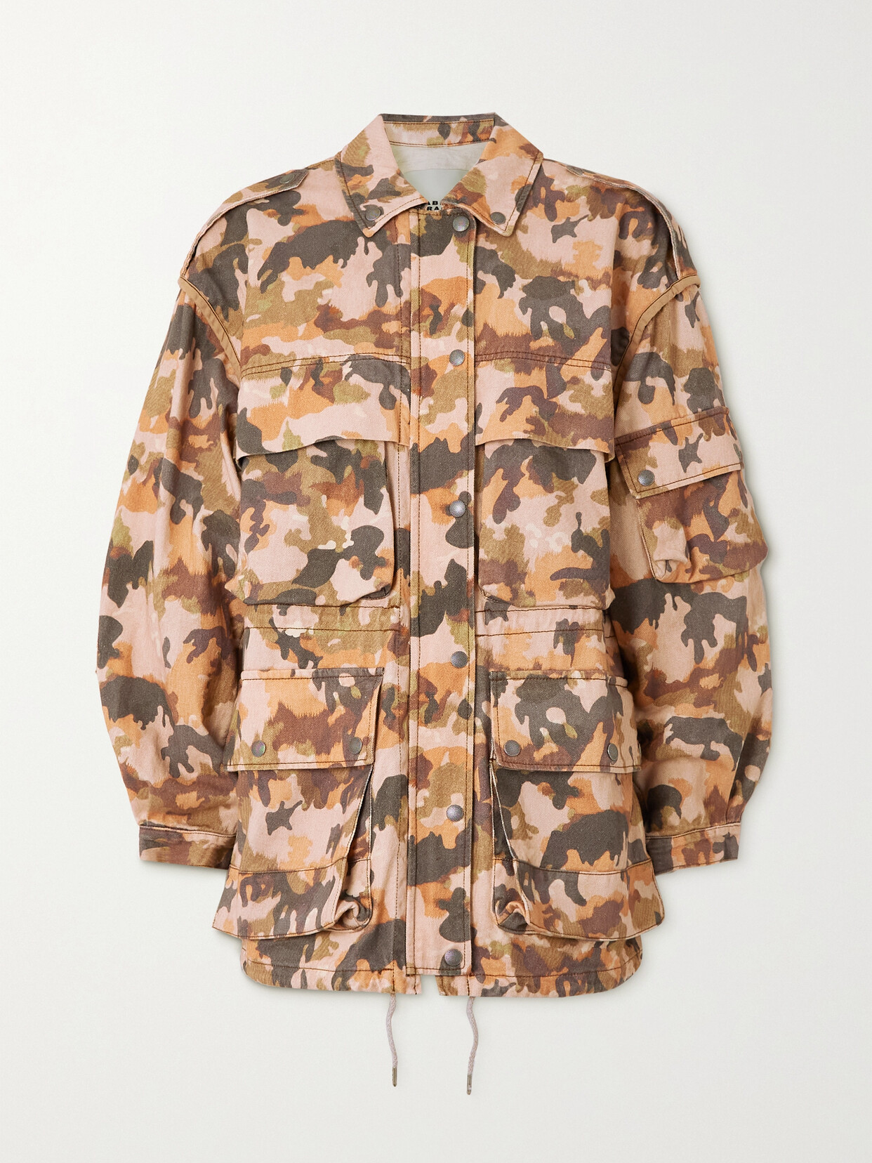 Isabel Marant Elize Camouflage-print Cotton-twill Jacket In Brown