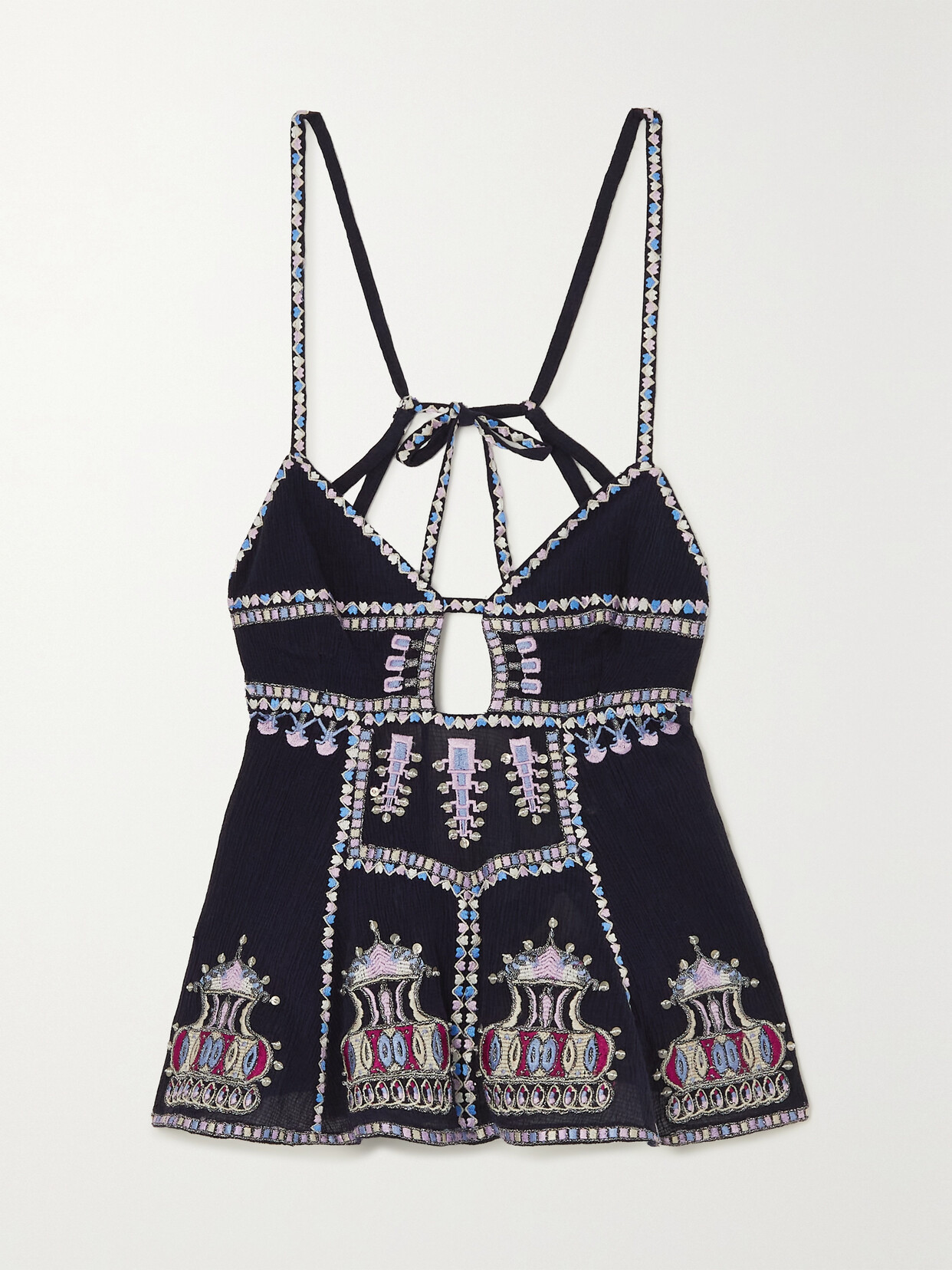 Isabel Marant Embroidered Cotton-blend Camisole Top In Purple