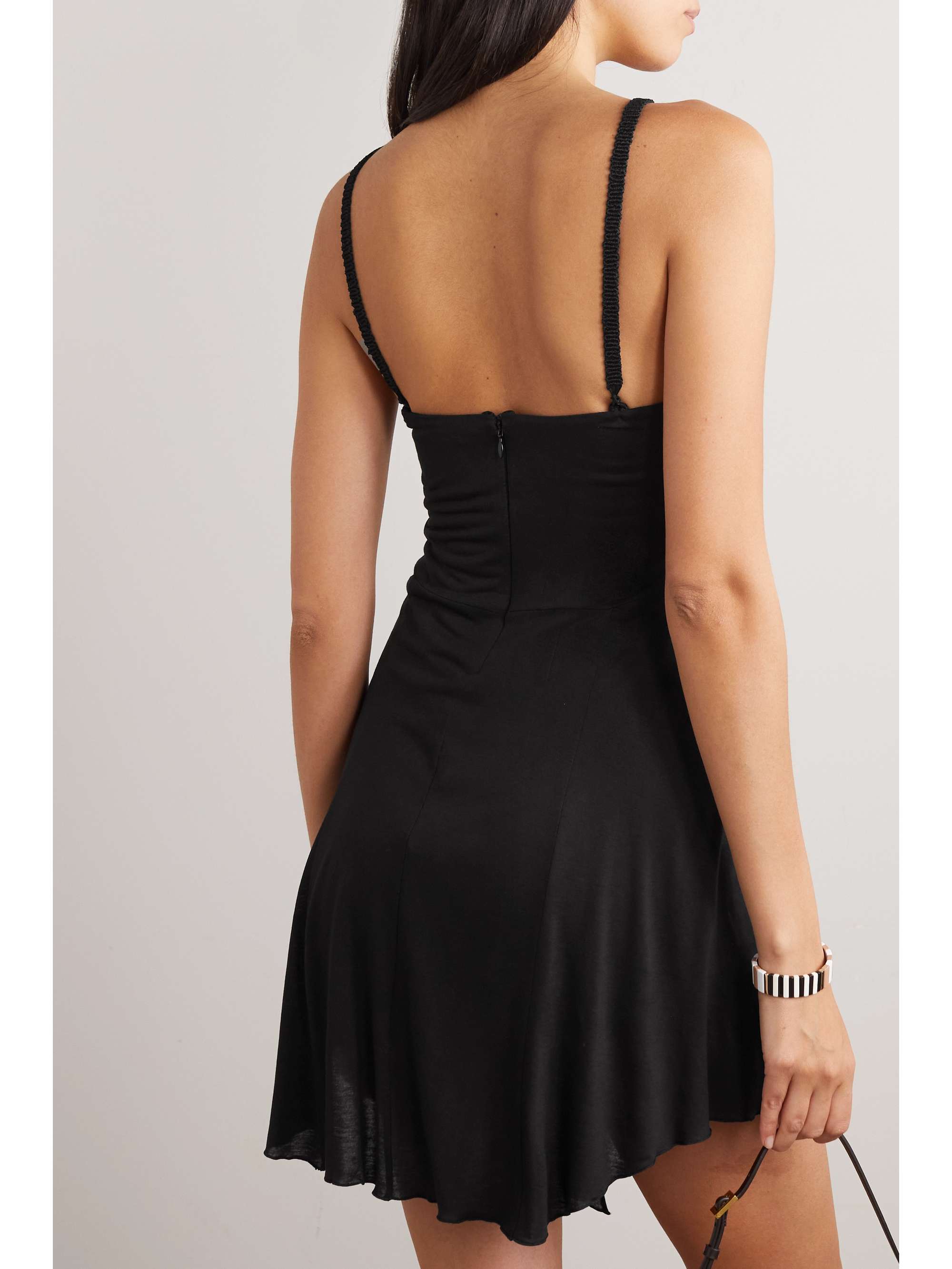 ISABEL MARANT Diana macramé-trimmed jersey mini dress