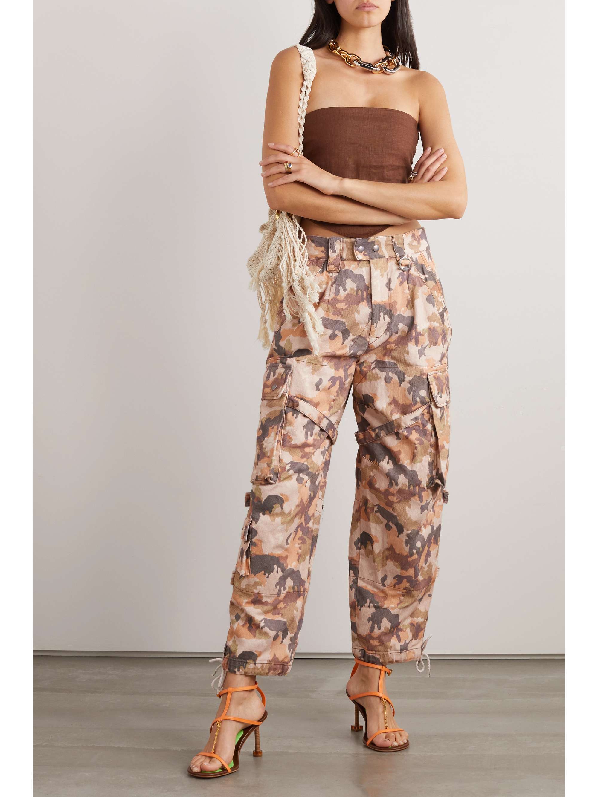 ISABEL MARANT Camouflage-print cotton-canvas cargo pants