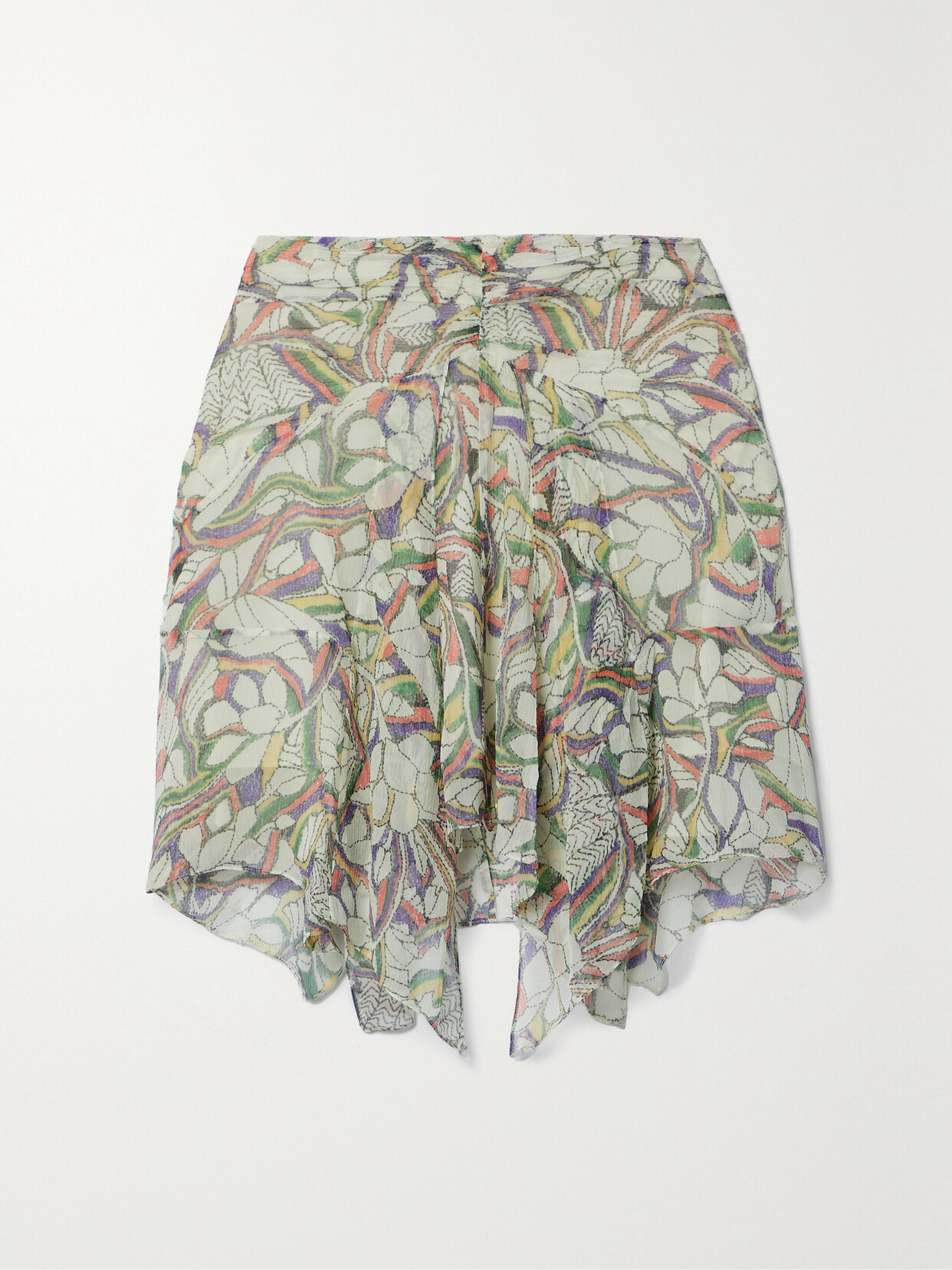 Isabel Marant - Lysea Printed Silk-crepon Mini Skirt - Neutrals