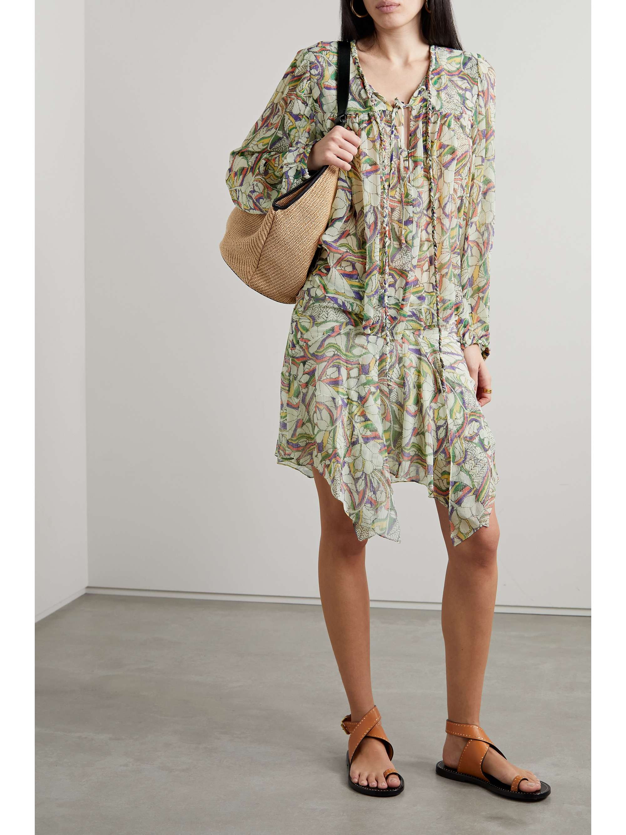 ISABEL MARANT Lysea printed silk-crepon mini skirt