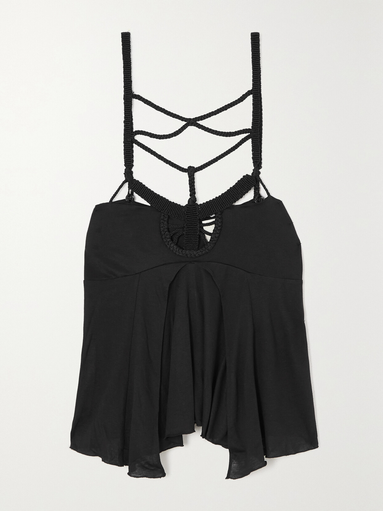 Isabel Marant - Danila Macramé-trimmed Jersey And Voile Camisole - Black