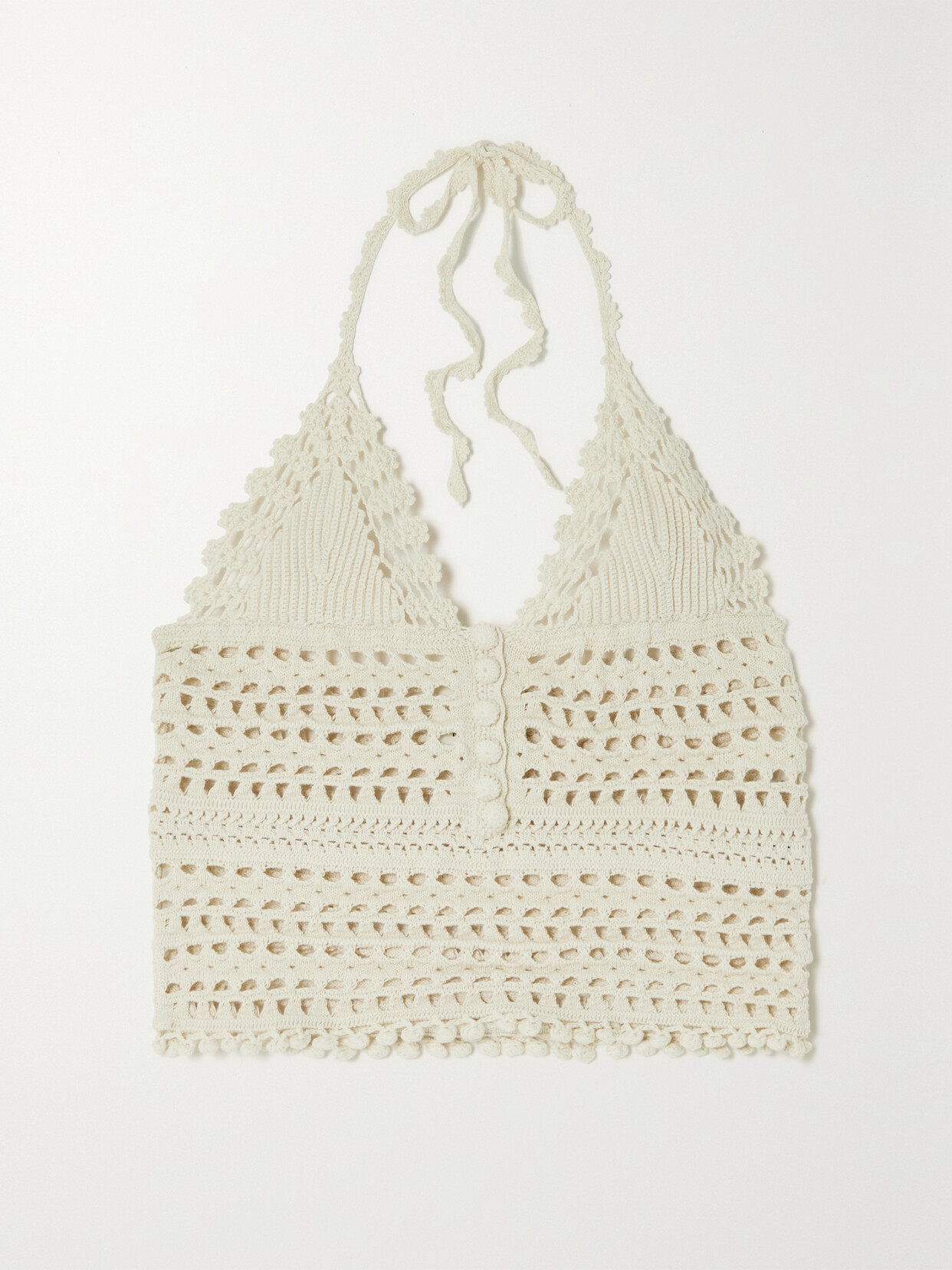 Isabel Marant - Frinley Crocheted Cotton Halterneck Tank - Ecru