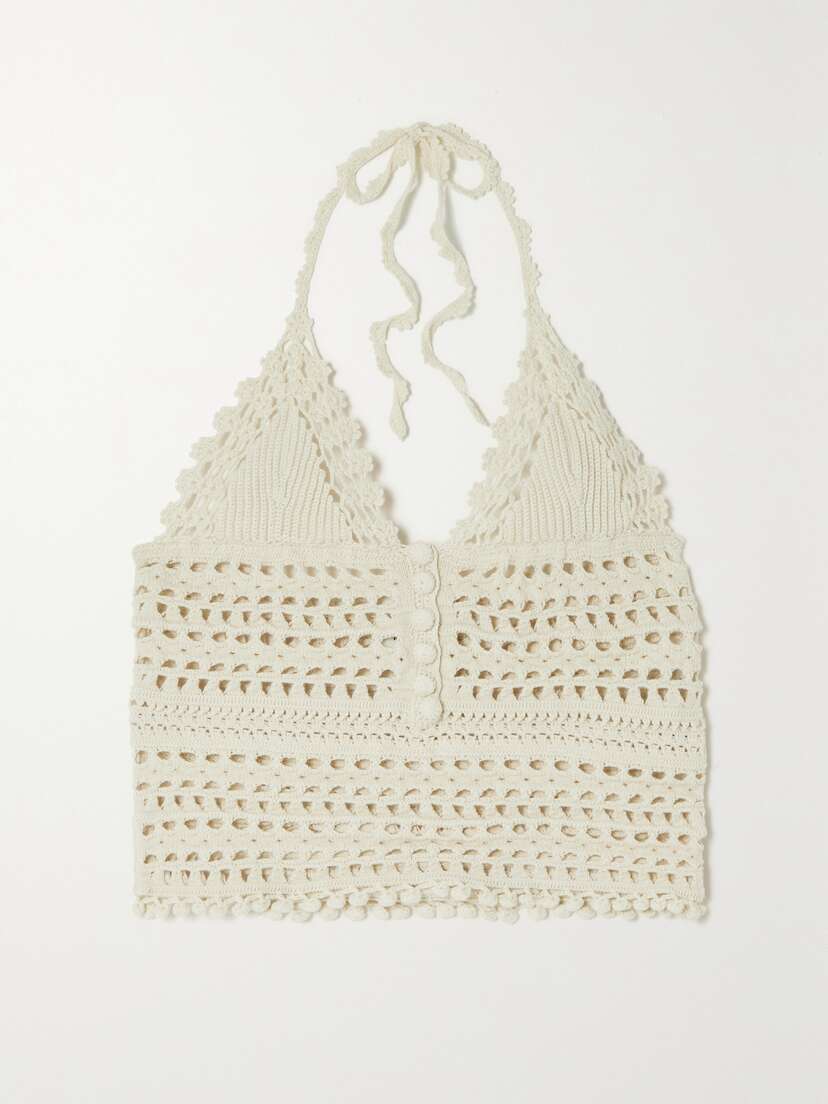 Isabel Marant Frinley Crocheted Cotton Halterneck Tank