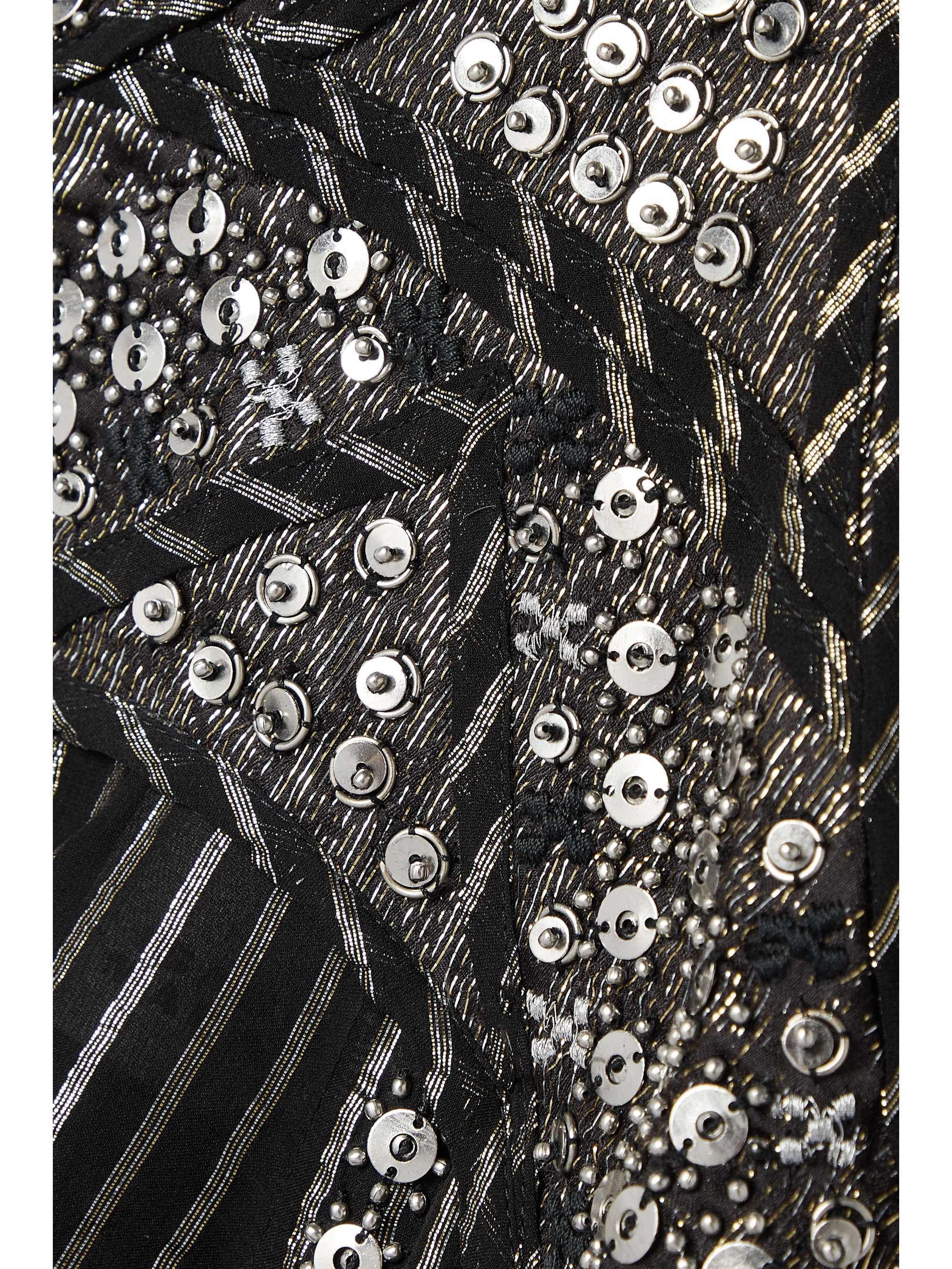 ISABEL MARANT Orfra embellished striped silk and Lurex-voile mini dress