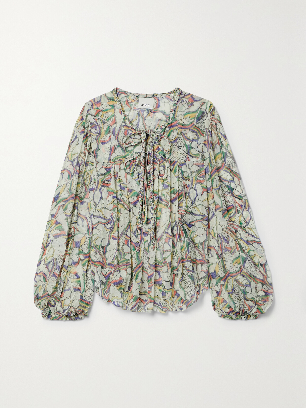 Isabel Marant - Ametissa Printed Textured-silk Blouse - Blue