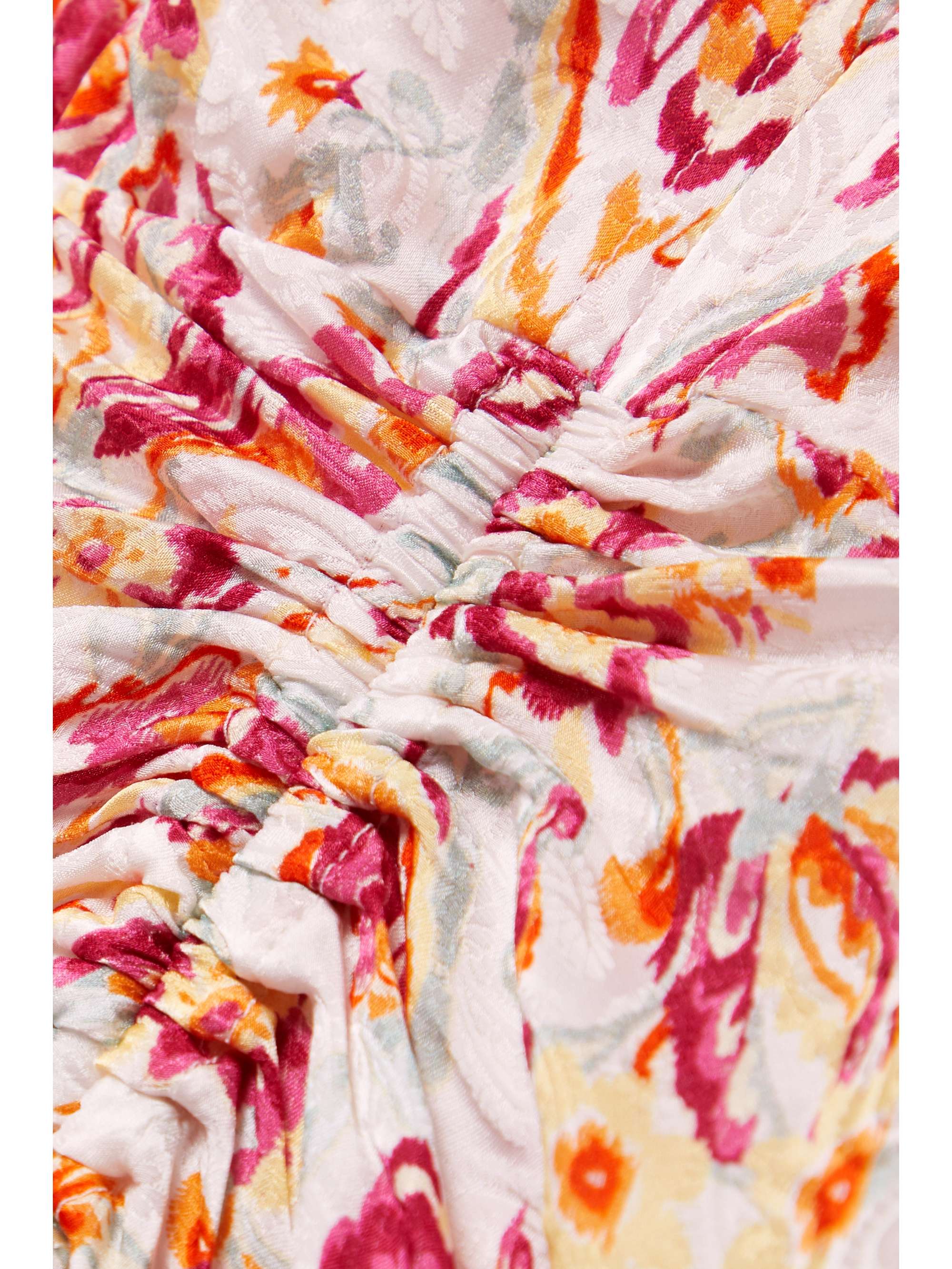 ISABEL MARANT Aliniza 褶饰花卉印花提花迷你连衣裙