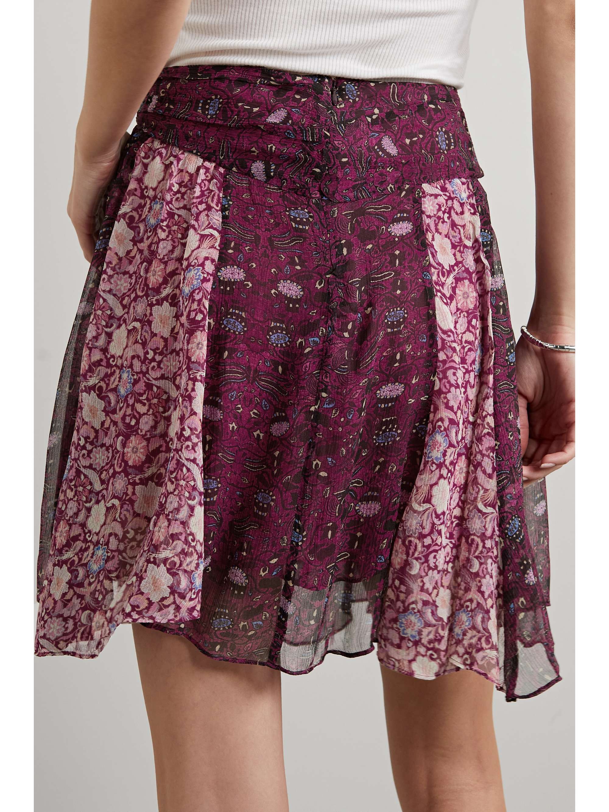 ISABEL MARANT Oda printed silk-crepon mini skirt