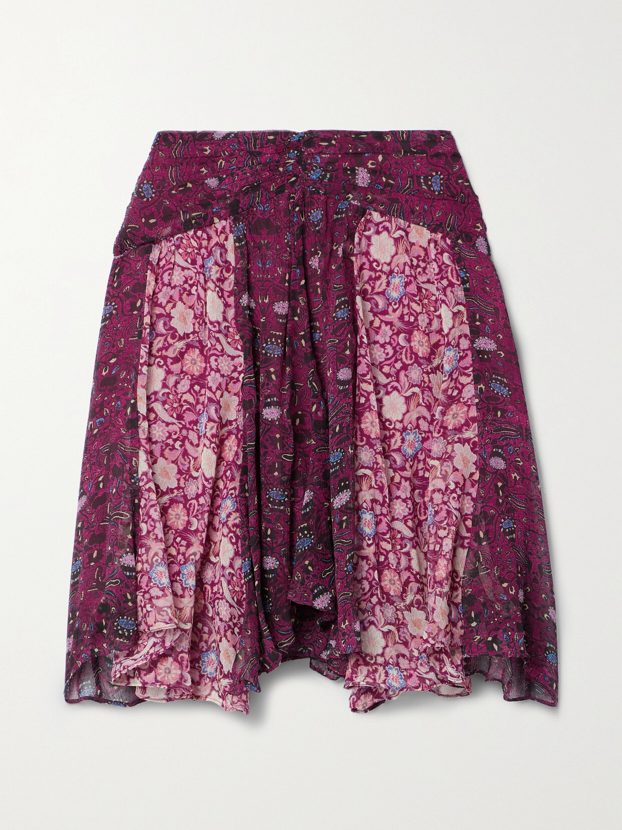 Isabel Marant - Oda Floral-print Silk-crepon Mini Skirt - Pink