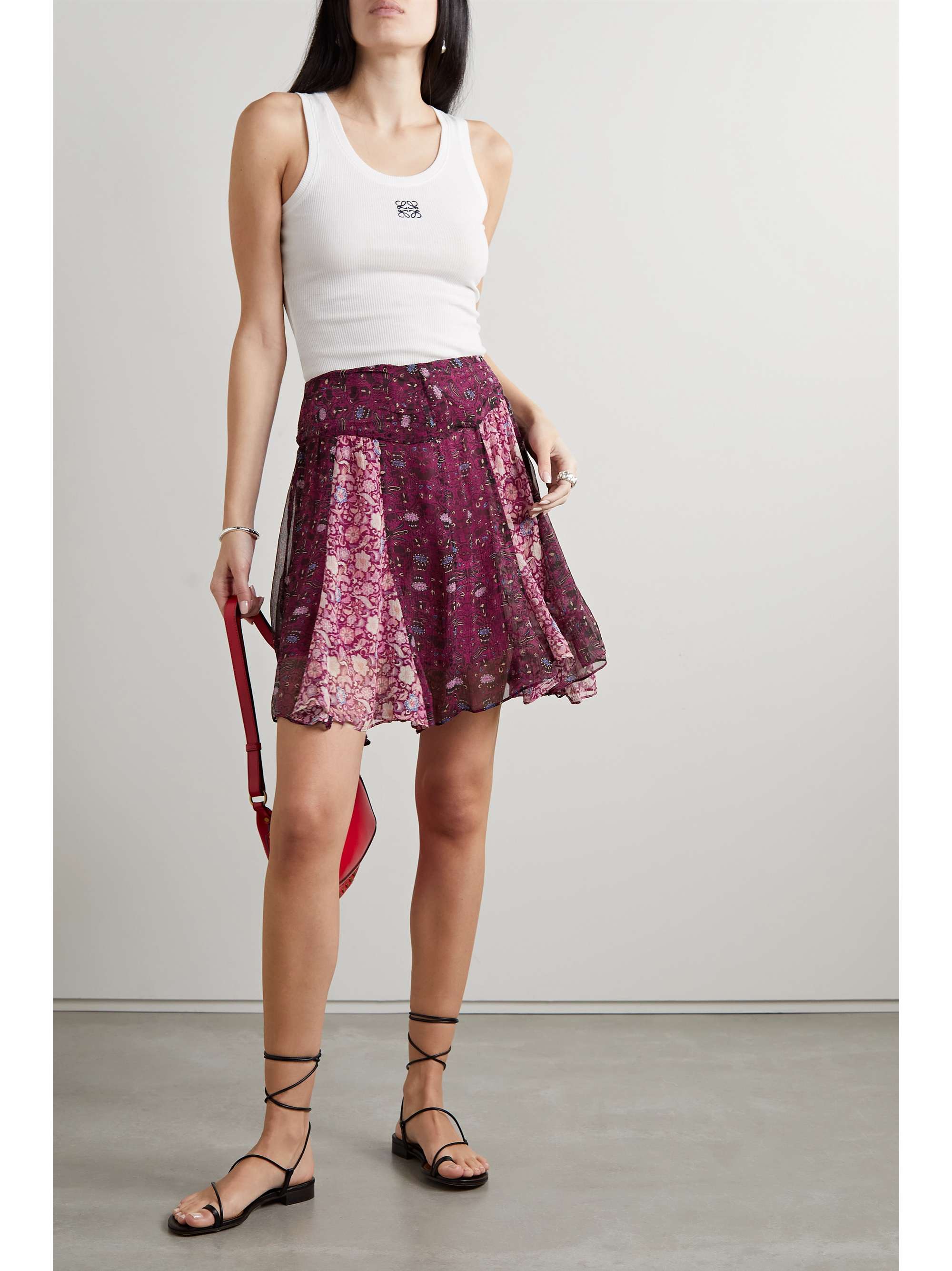 ISABEL MARANT Oda printed silk-crepon mini skirt