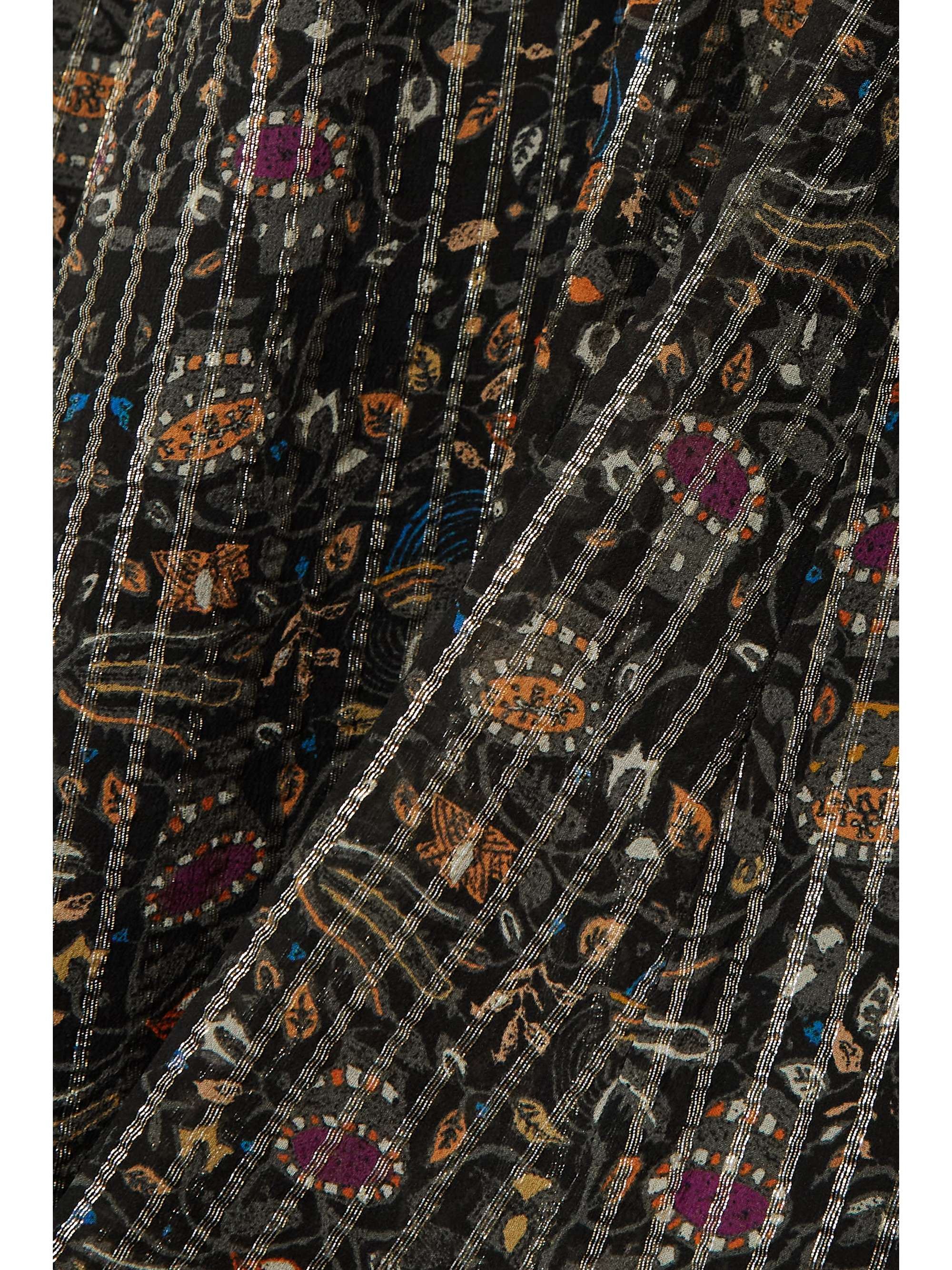 ISABEL MARANT Ophelie embellished metallic printed silk-blend chiffon midi dress