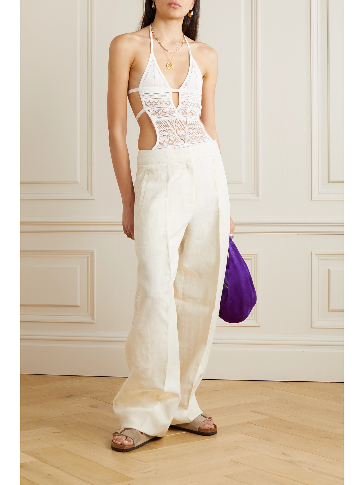 Isabel Marant | White | Adema Tie-detailed Crocheted Cotton-blend