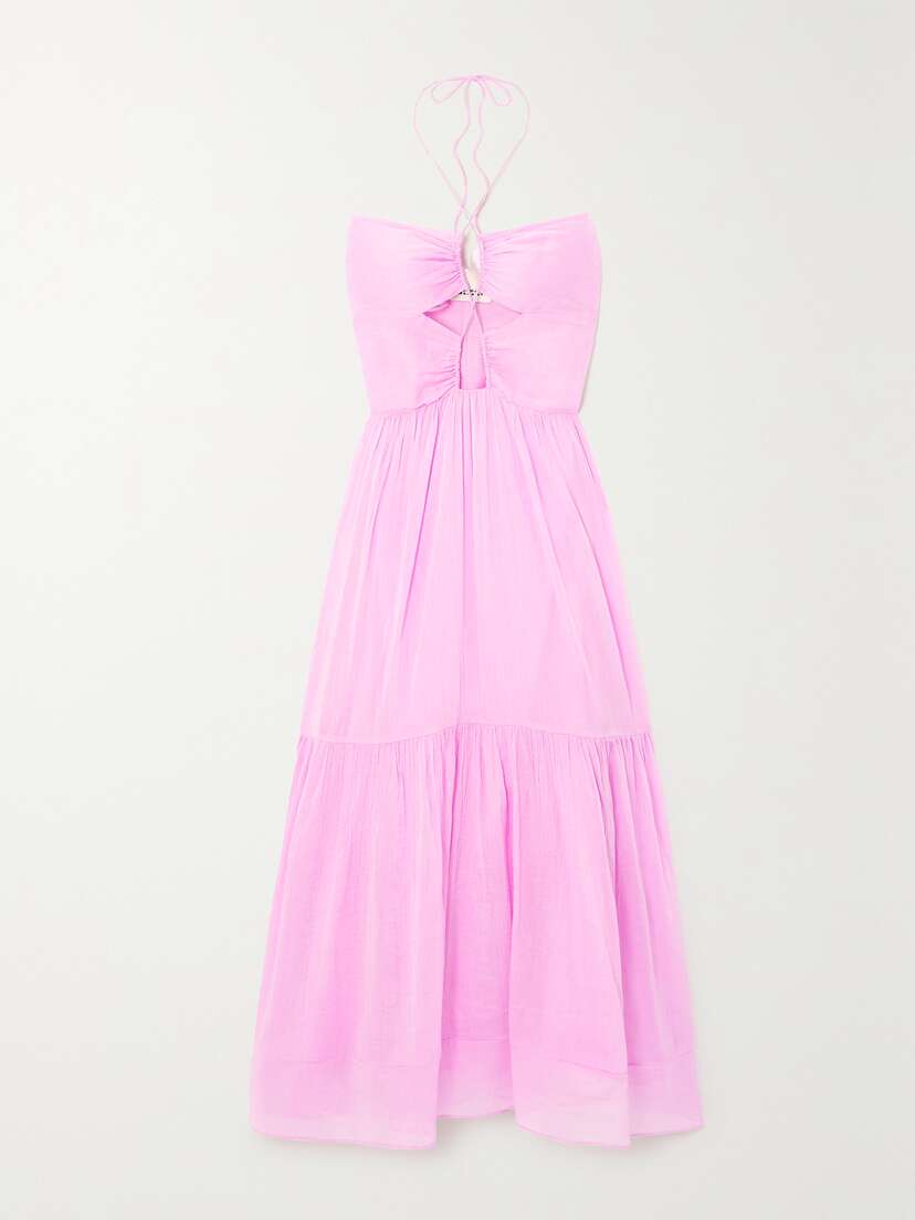 Isabel Marant Birona Cutout Cotton And Silk-blend Crepon Halterneck Midi Dress