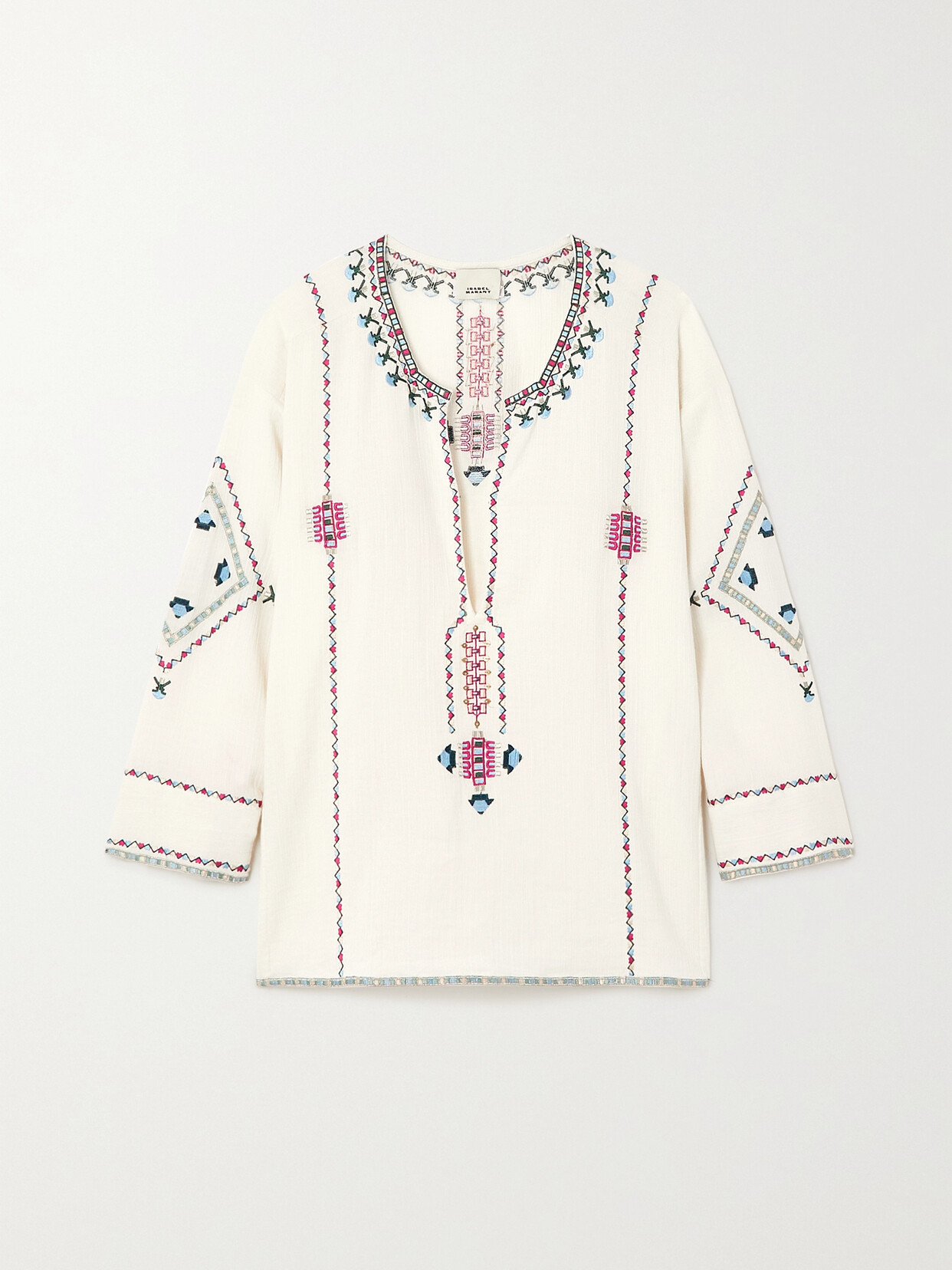 Isabel Marant Clarisa Embroidered Cotton Top - Ecru