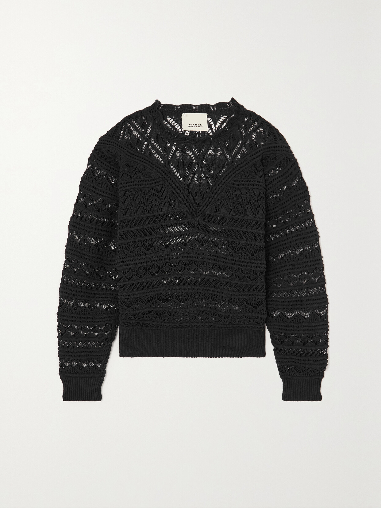 Isabel Marant - Alma Crocheted Cotton-blend Sweater - Black