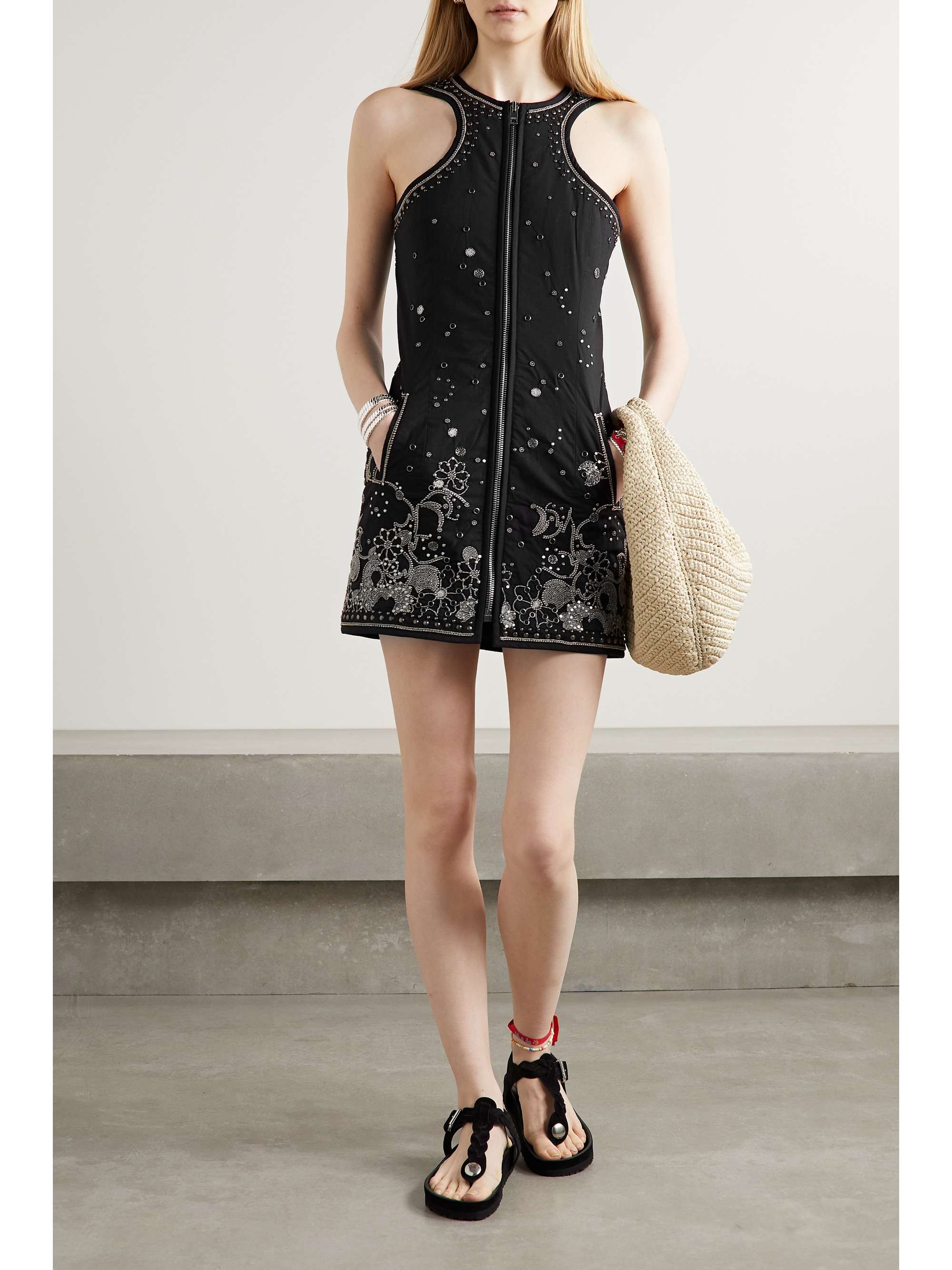 ISABEL MARANT Belila embellished padded cotton mini dress