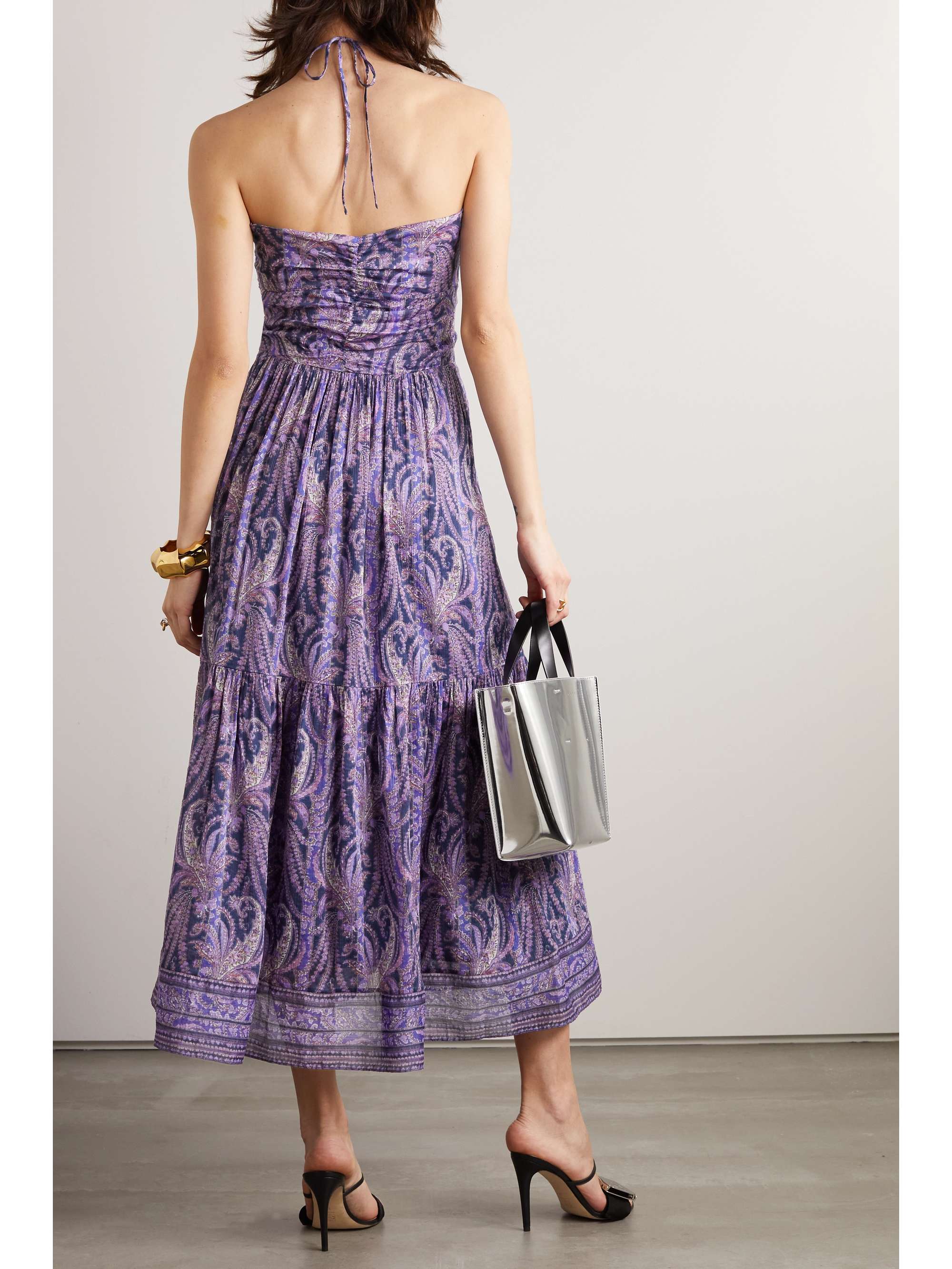 ISABEL MARANT Birona cutout paisley-print cotton and silk-blend halterneck midi dress