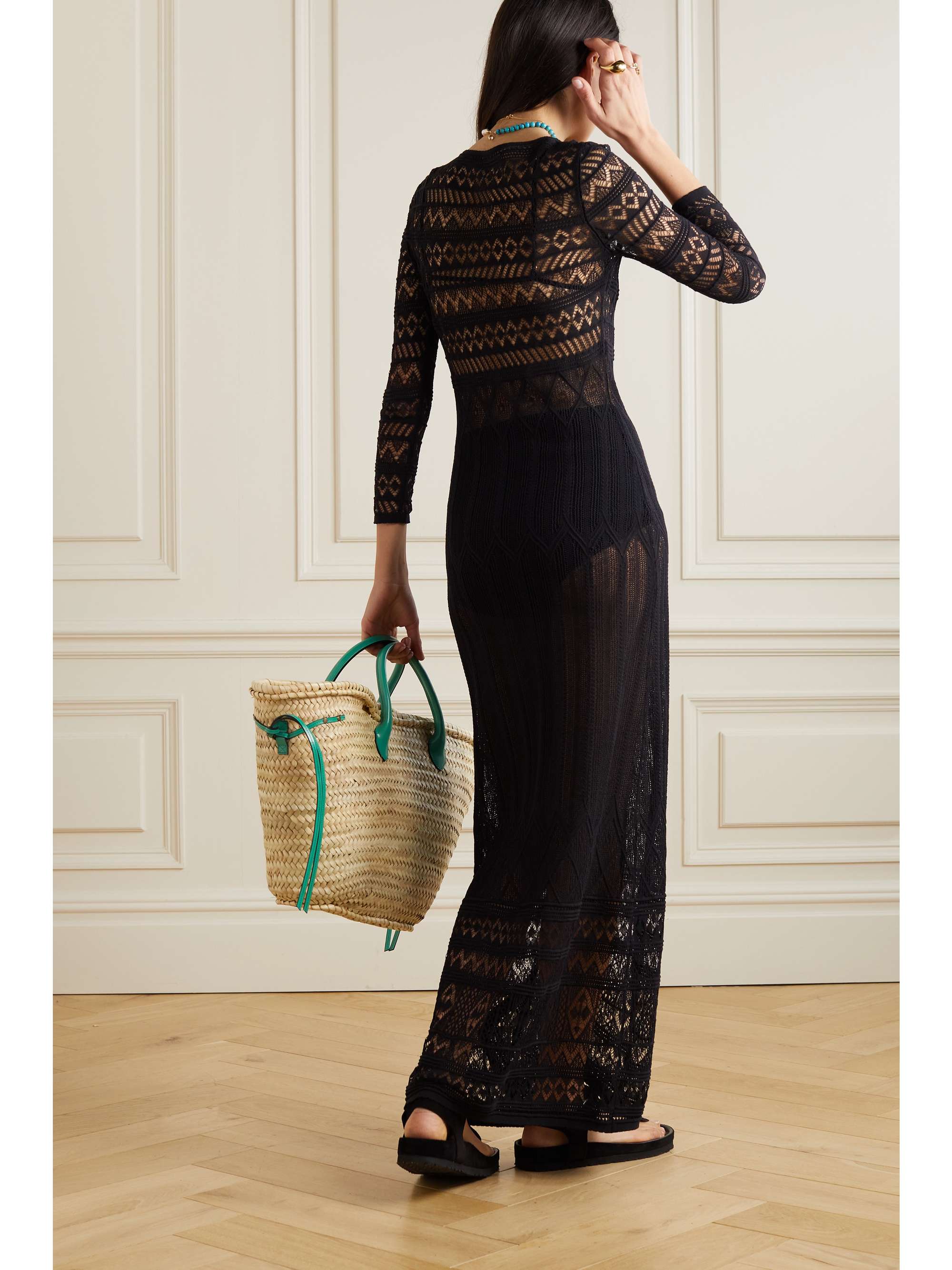 ISABEL MARANT Atedy pointelle-knit cotton-blend maxi dress