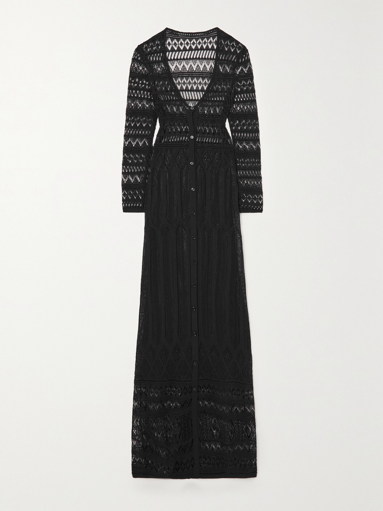 ISABEL MARANT ATEDY POINTELLE-KNIT COTTON-BLEND MAXI DRESS