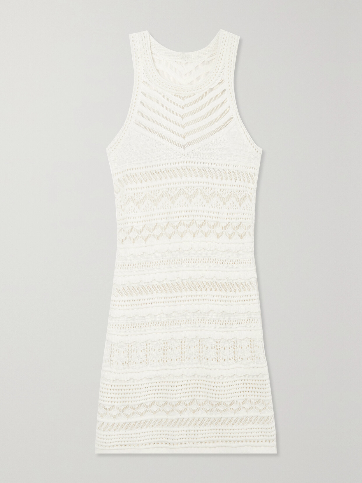 Isabel Marant Ava Pointelle-knit Cotton-blend Mini Dress - White