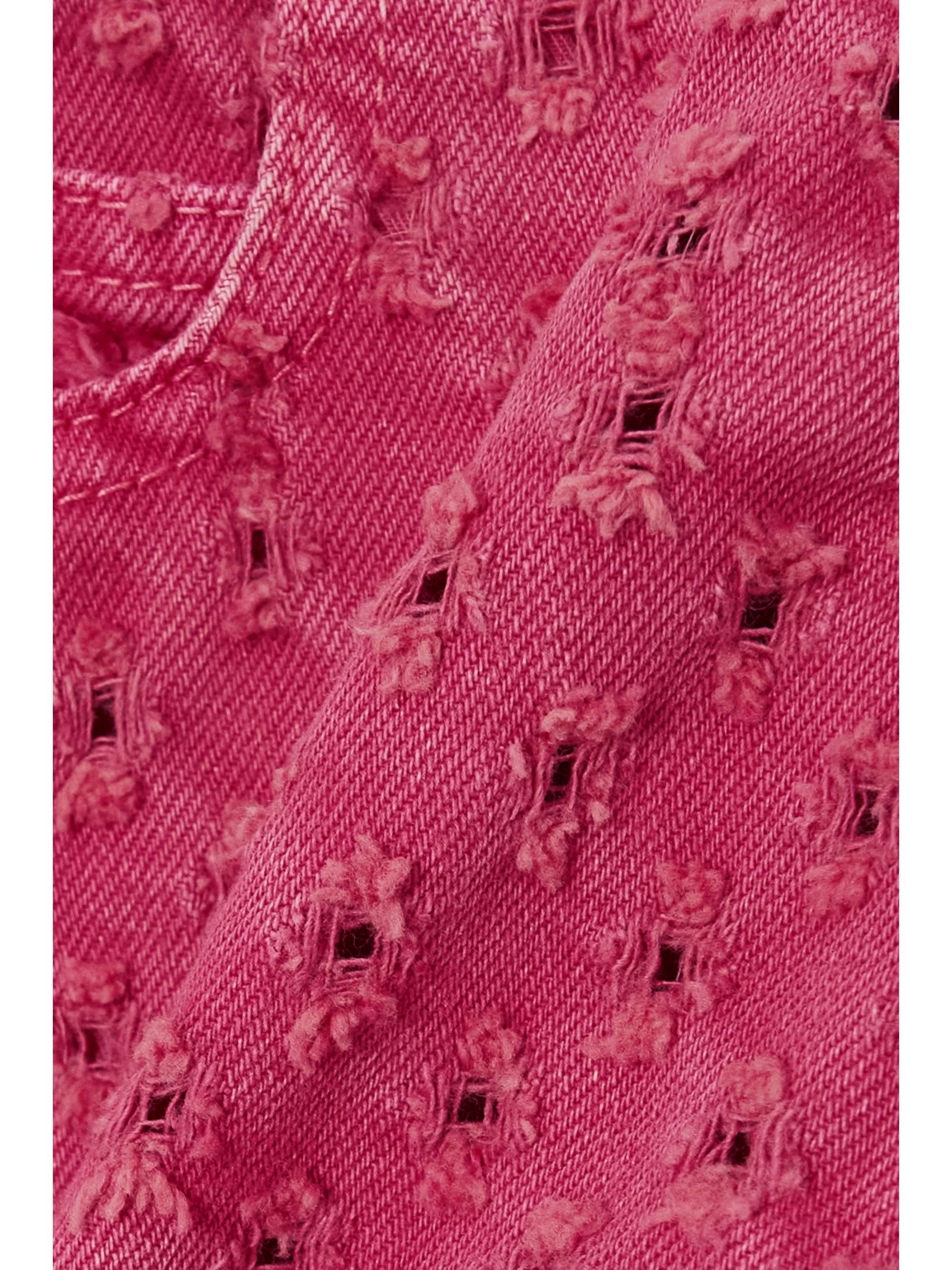 ISABEL MARANT Aneida fringed distressed denim shorts