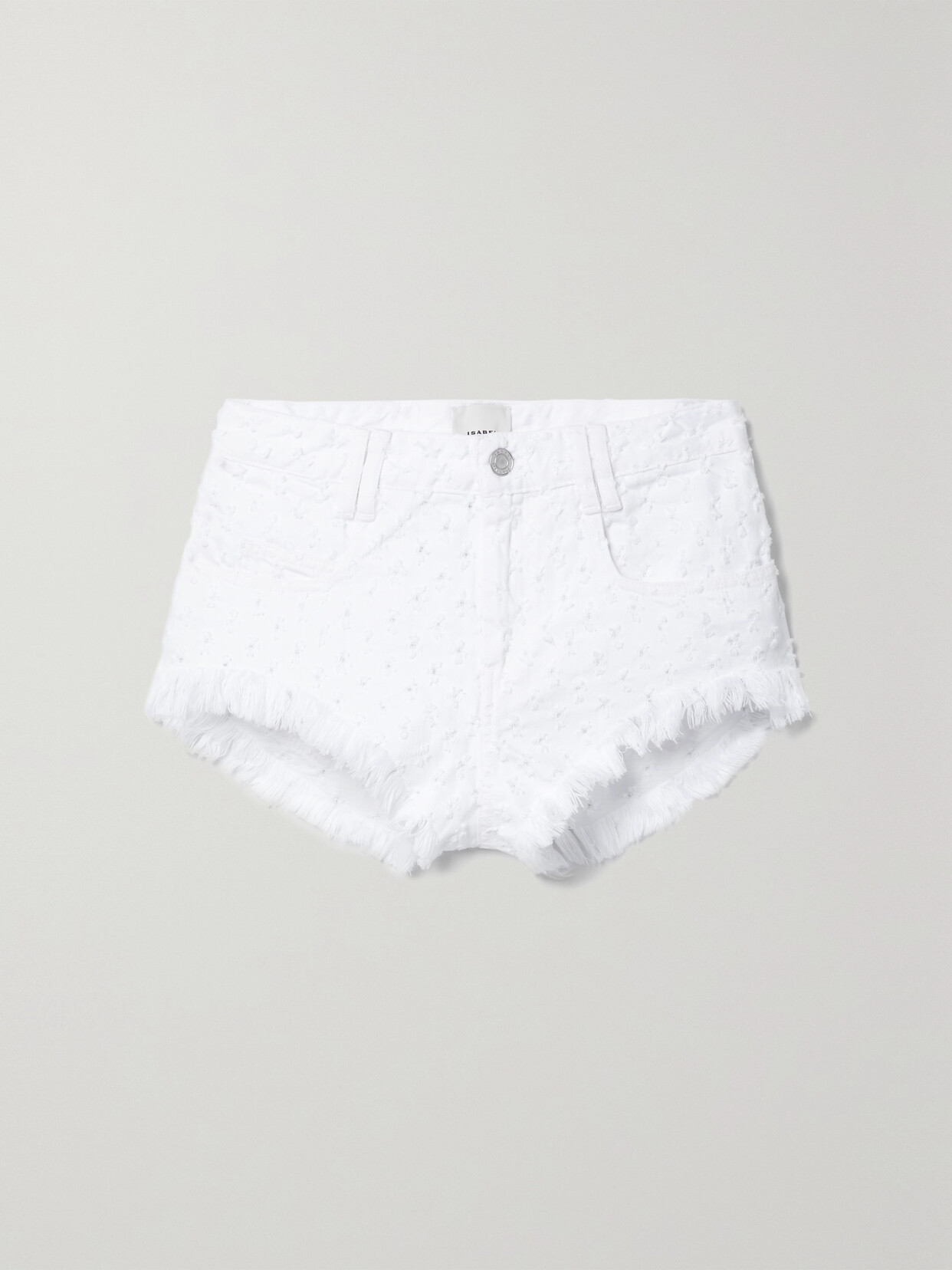 Isabel Marant - Aneida Fringed Distressed Denim Shorts - White