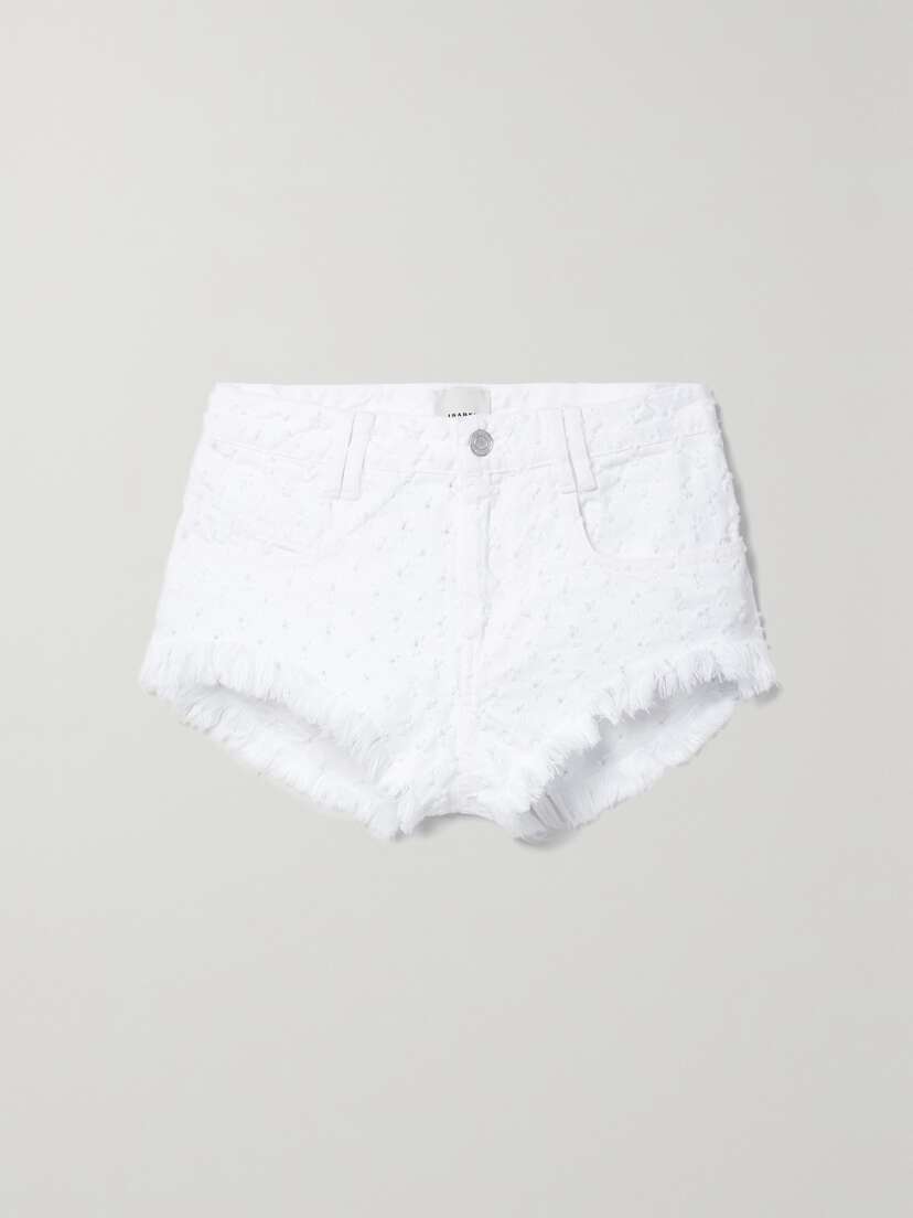 Isabel Marant Aneida Fringed Distressed Denim Shorts
