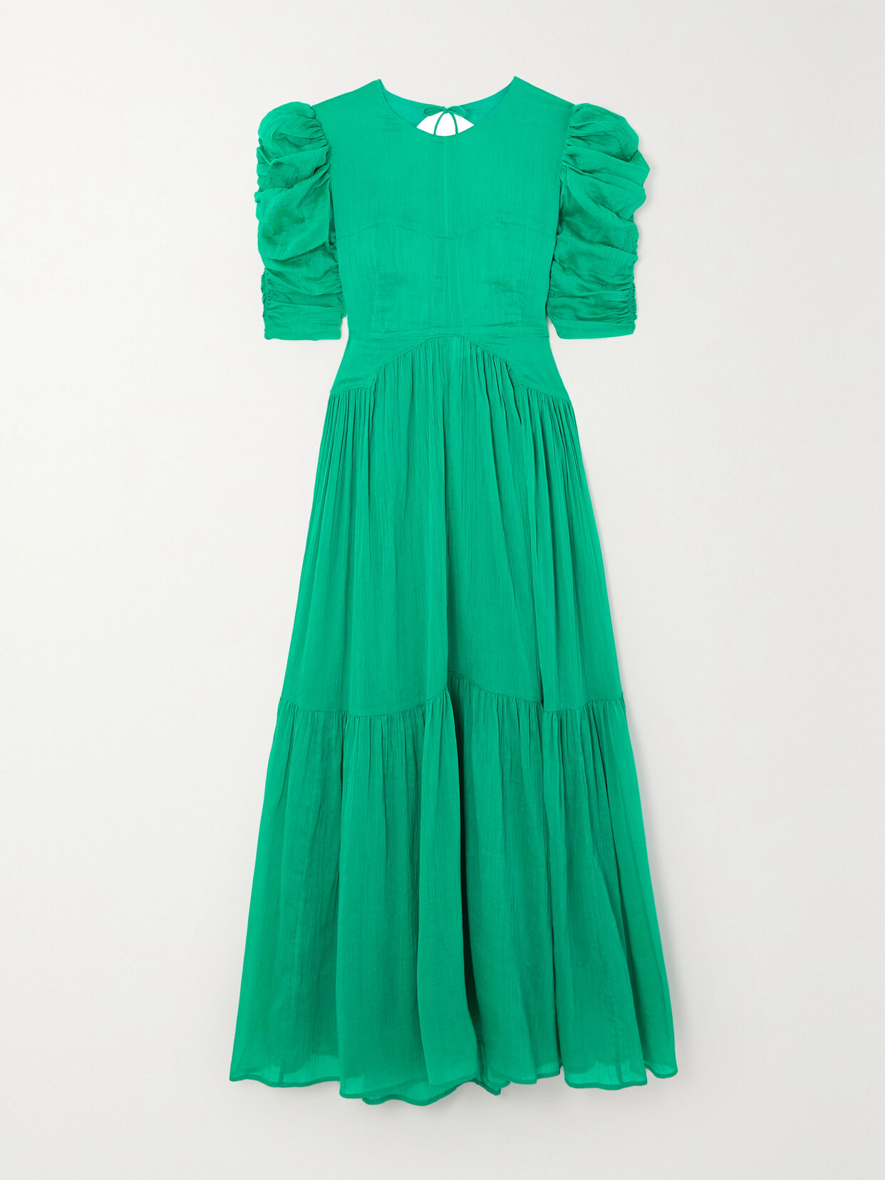 Isabel Marant - Bealisa Open-back Ruched Cotton And Silk-blend Crepon Midi Dress - Green